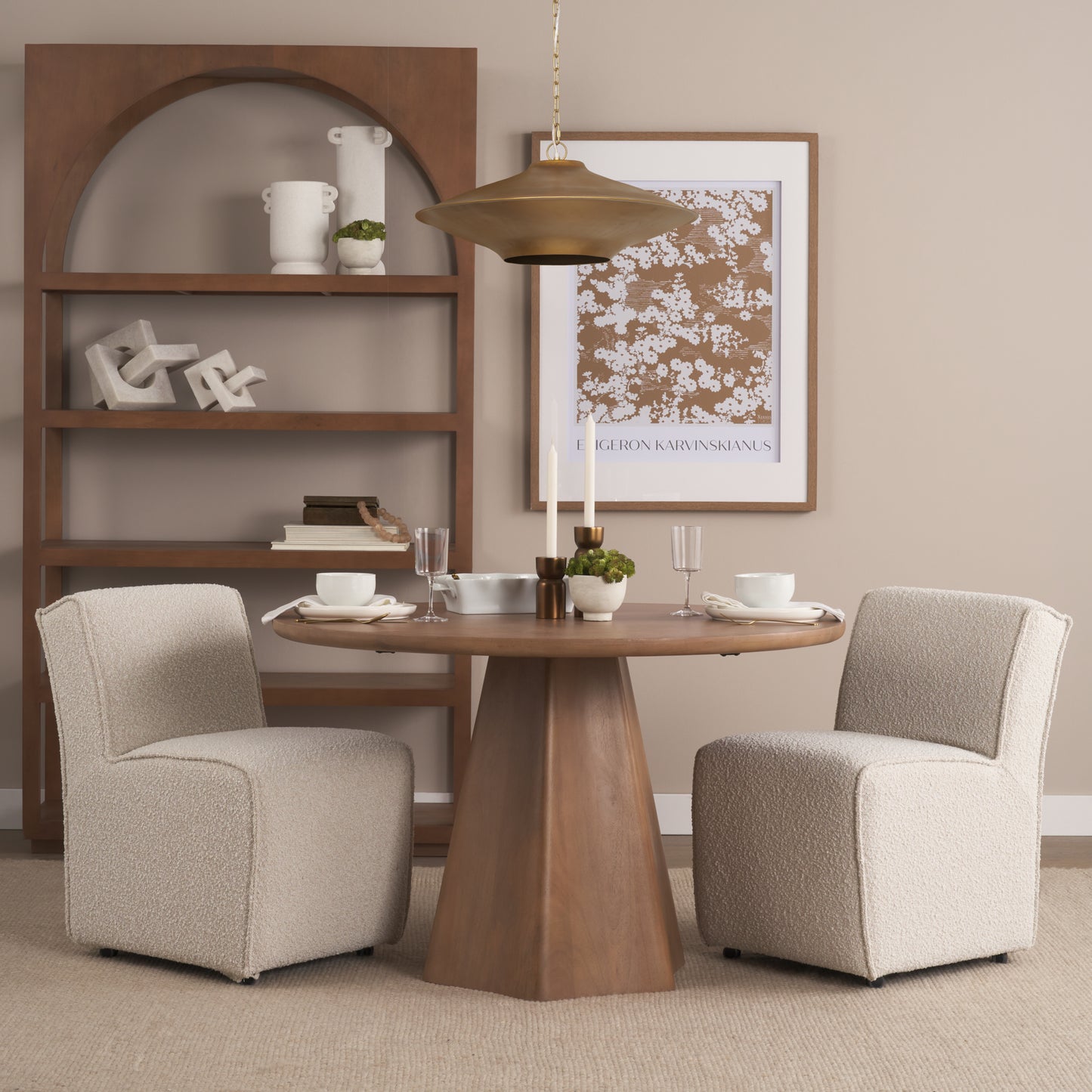 Titus 1-Light Brass Finished Metal Disc Pendant