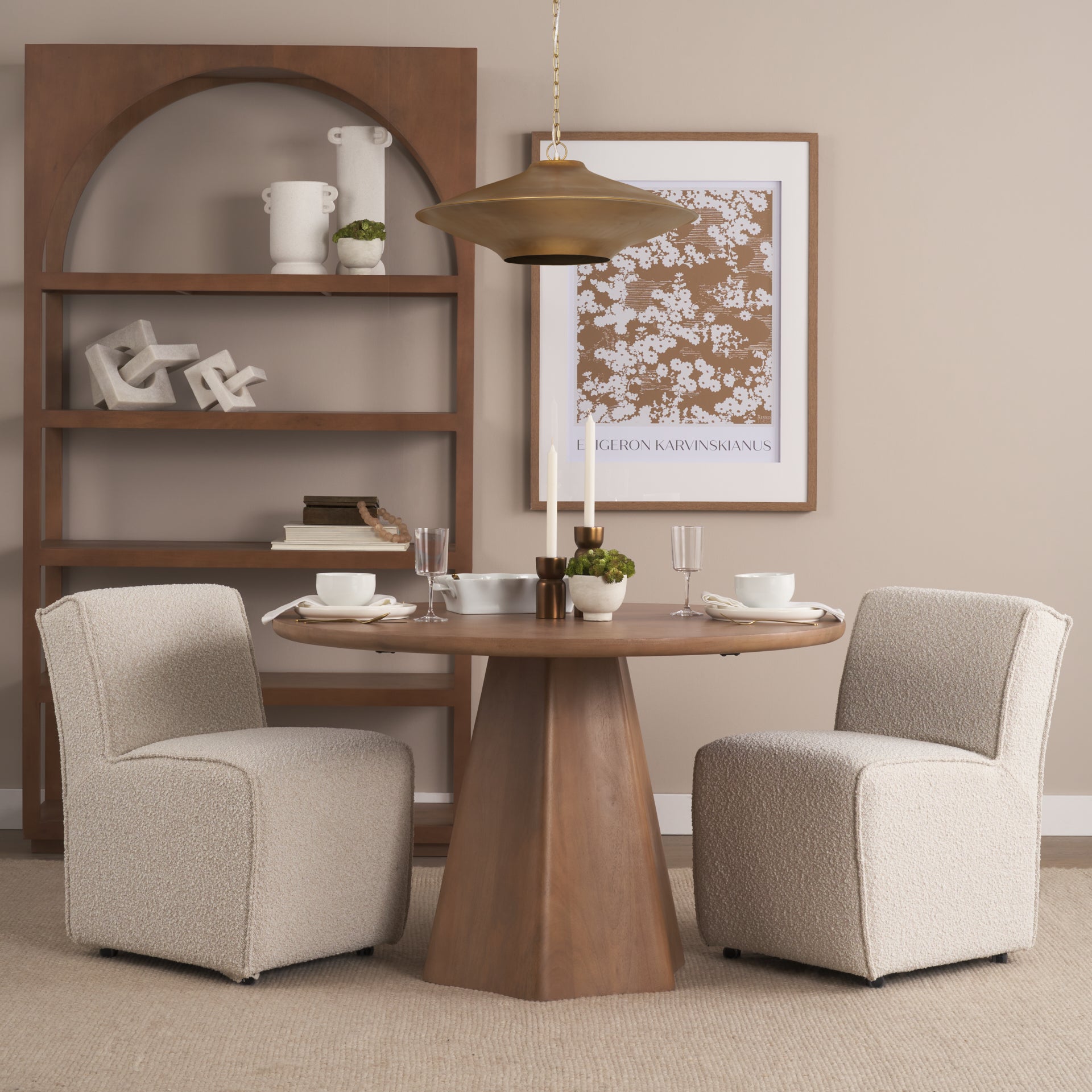 Titus 1-Light Brass Finished Metal Disc Pendant