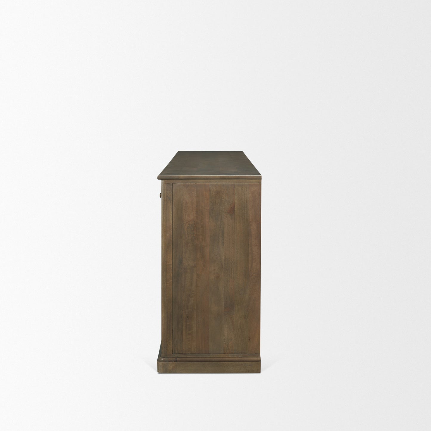 Baron Dark Brown Solid Wood w/ Antiqued Aged Brass Knobs 3-Drawer 6-Door Sideboard