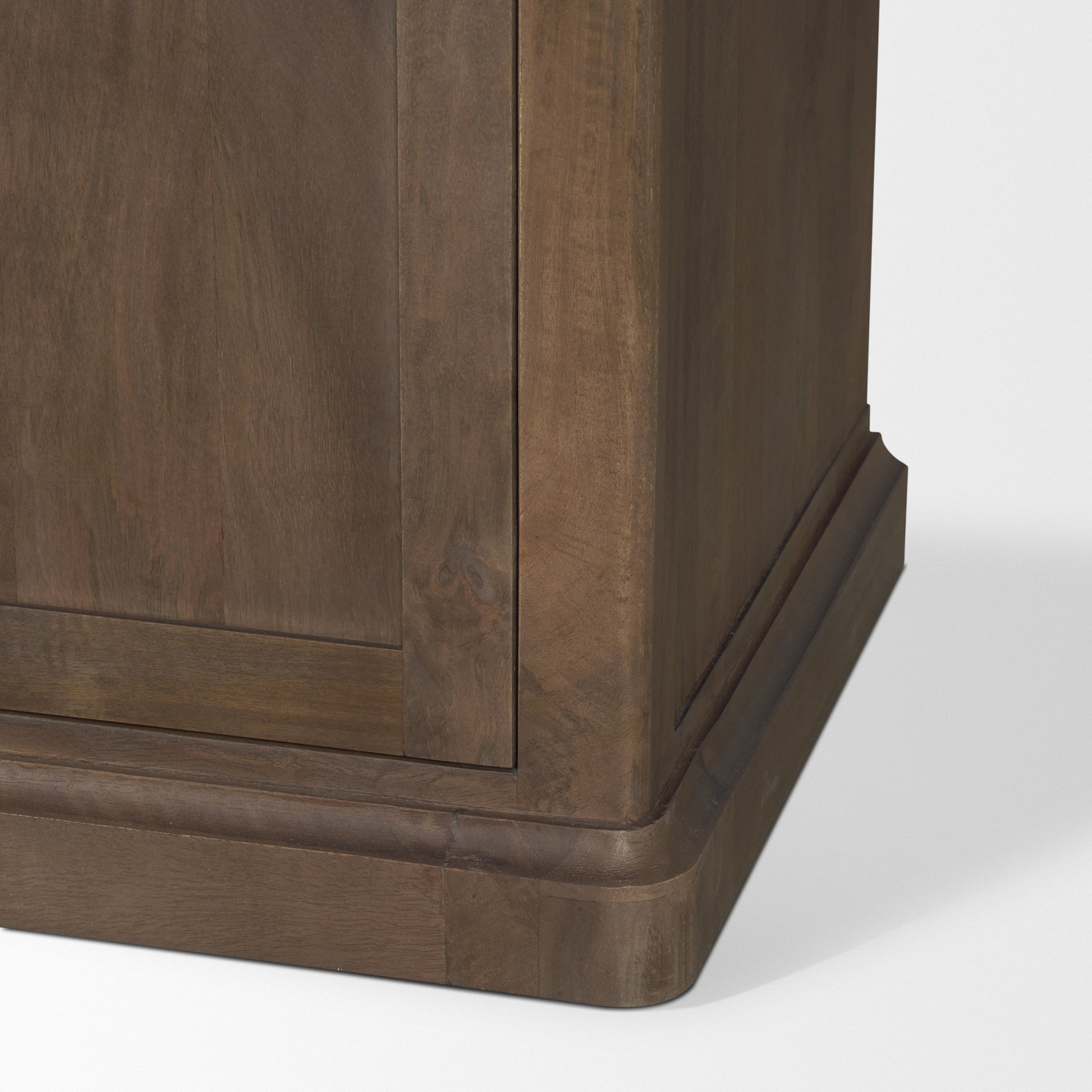 Baron Dark Brown Solid Wood w/ Antiqued Aged Brass Knobs 3-Drawer 6-Door Sideboard