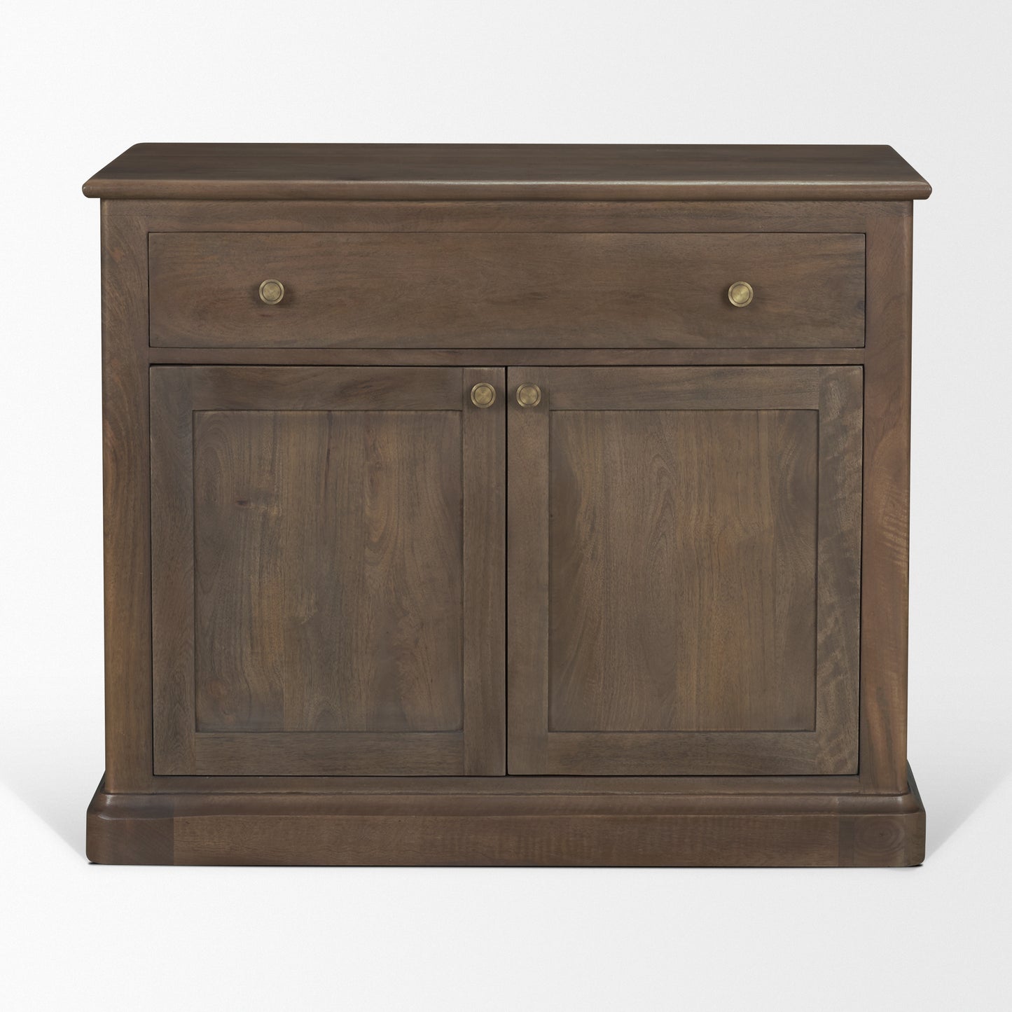 Baron Dark Brown Solid Wood w/ Antique Knobs 2-Door Accent Cabinet