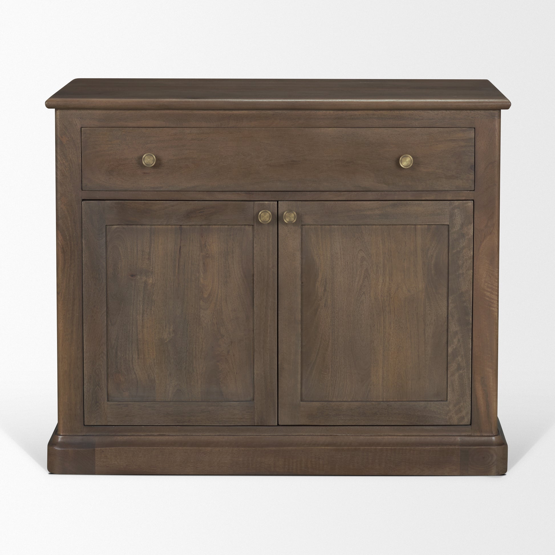 Baron Dark Brown Solid Wood w/ Antique Knobs 2-Door Accent Cabinet