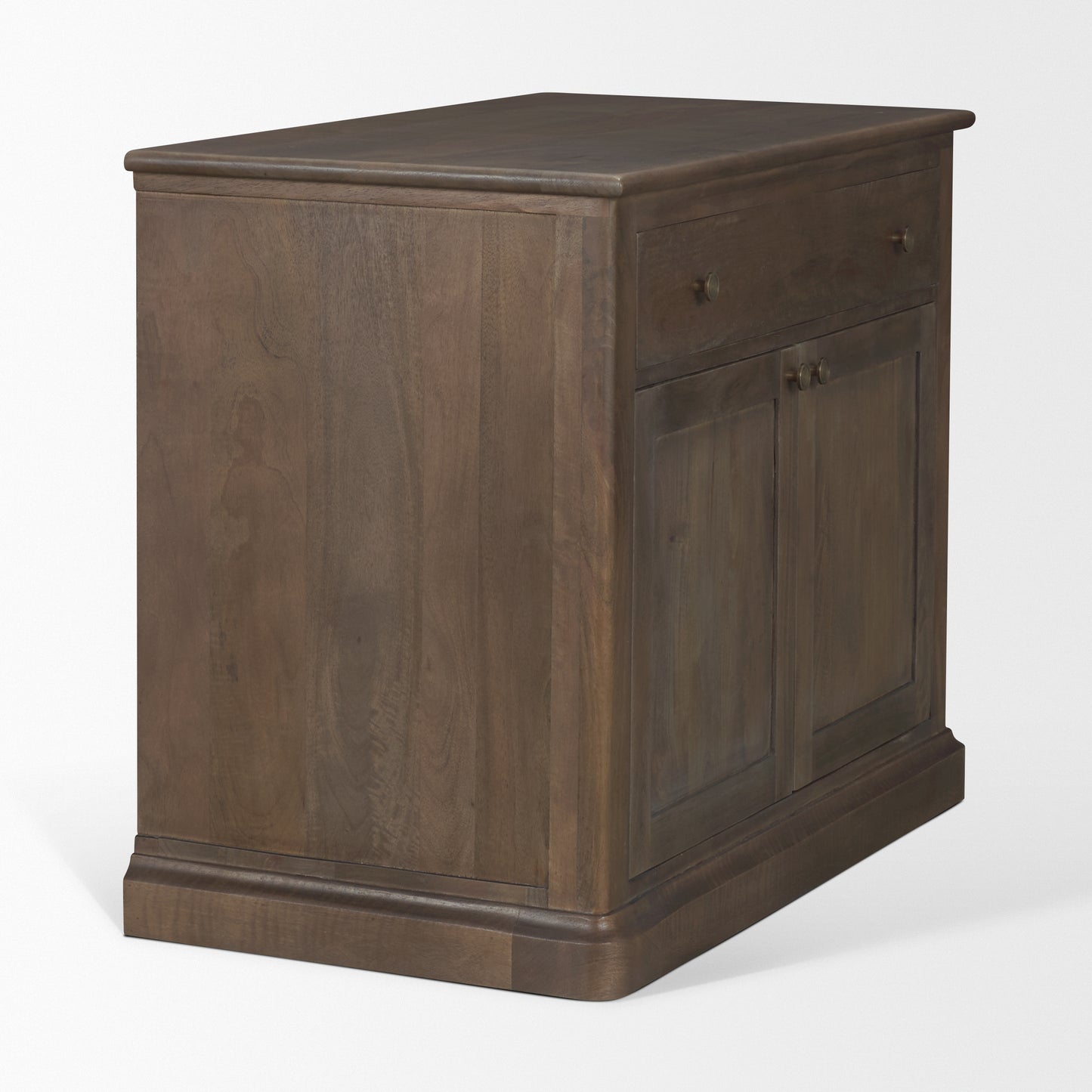 Baron Dark Brown Solid Wood w/ Antique Knobs 2-Door Accent Cabinet
