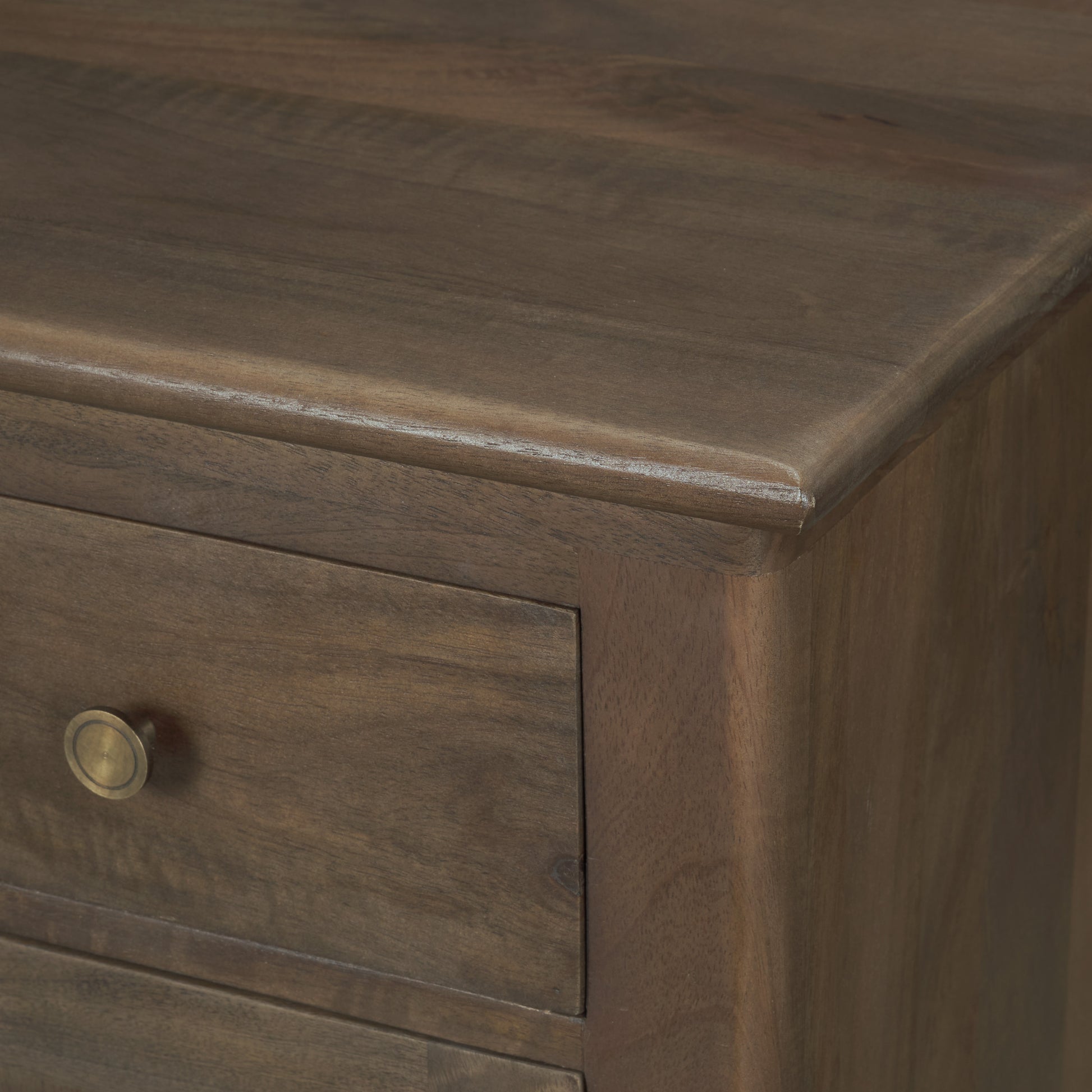 Baron Dark Brown Solid Wood w/ Antique Knobs 2-Door Accent Cabinet
