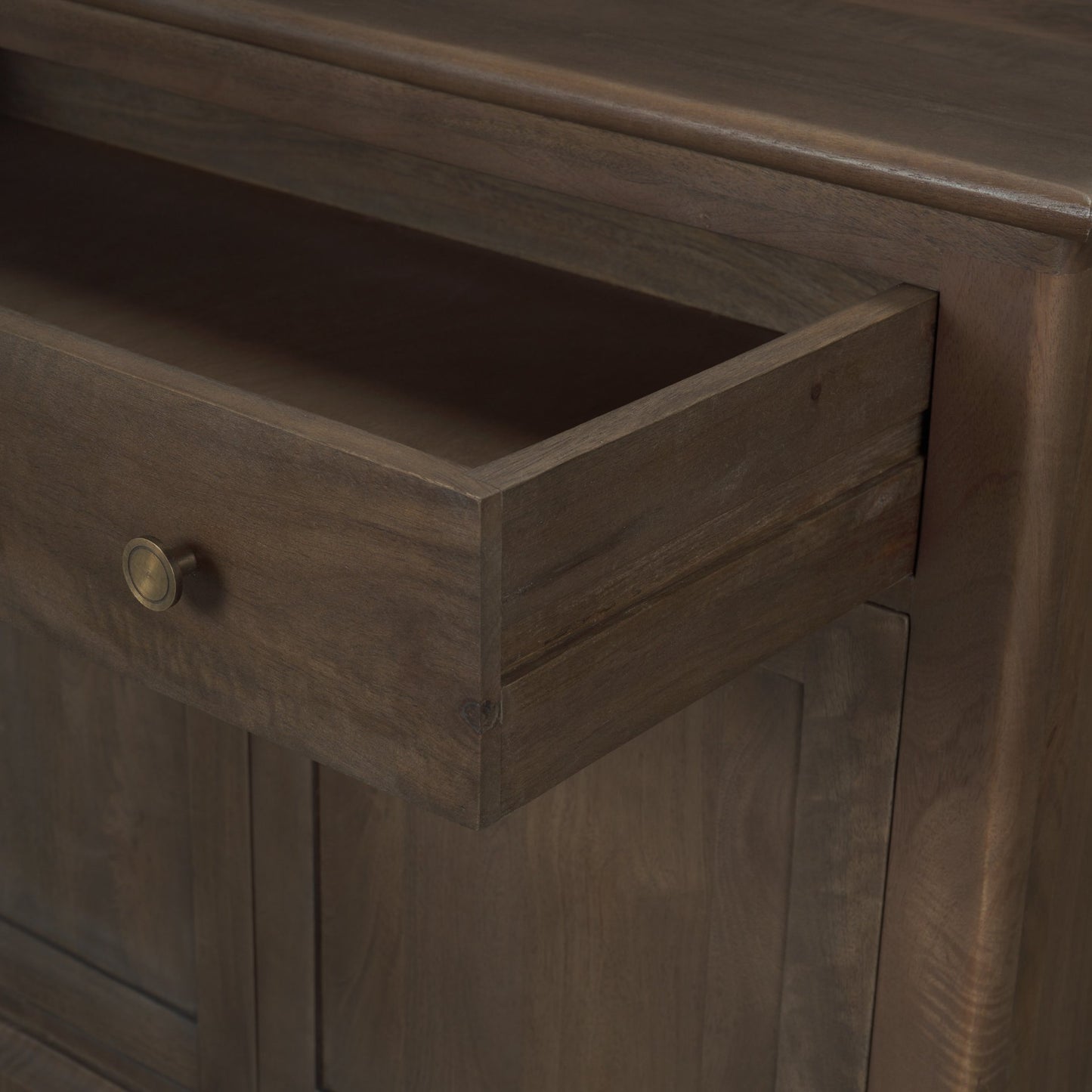 Baron Dark Brown Solid Wood w/ Antique Knobs 2-Door Accent Cabinet