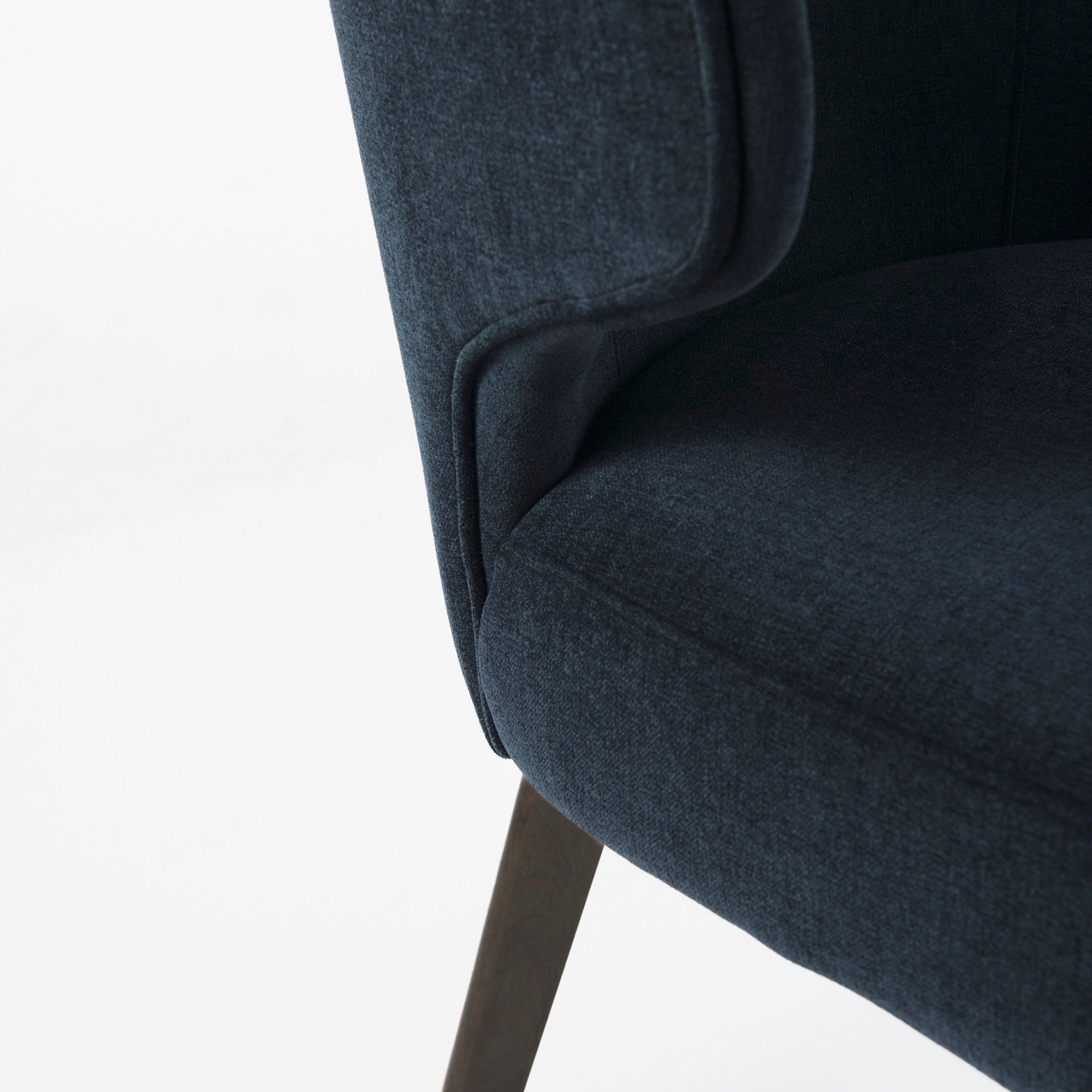 Niles 20" Seat Height Fabric Seat W/ Dark Brown Wooden Legs Wingback Dining Chair (Andes 600)