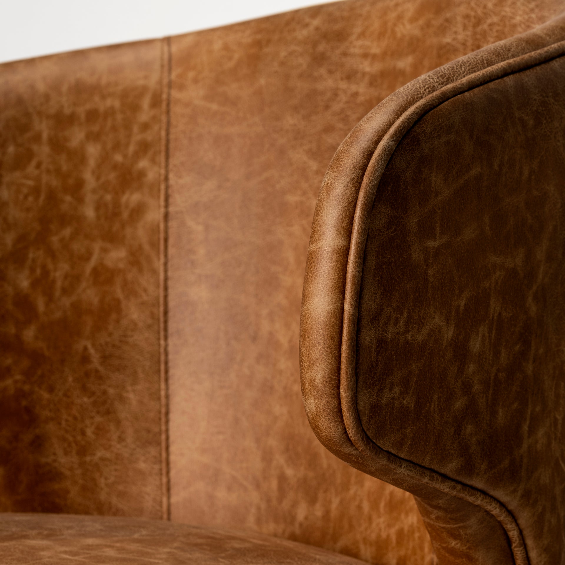 Niles 20" Seat Height Brown Faux Leather Seat W/Brown Wooden Legs Wingback Dining Chair