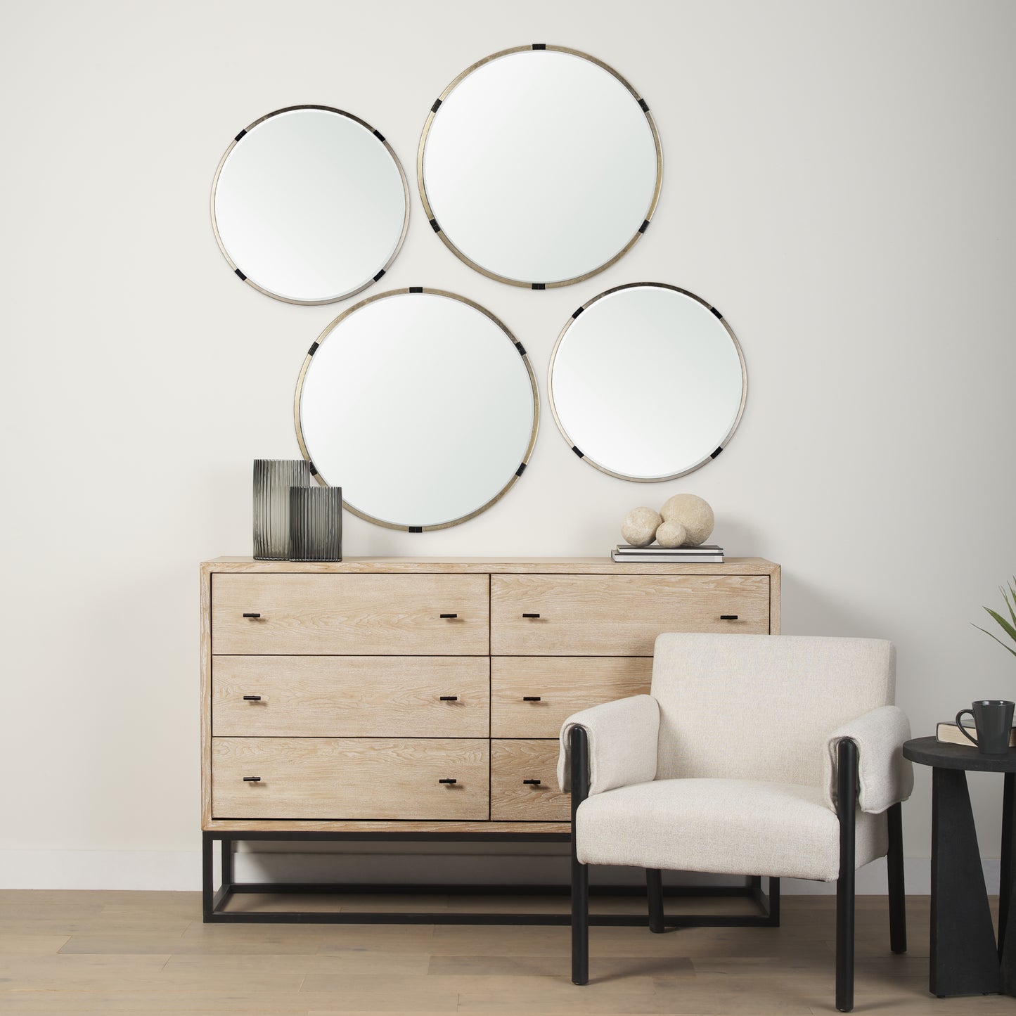 Melissa 28.5" Medium Round Gold Metal Wall Mirror