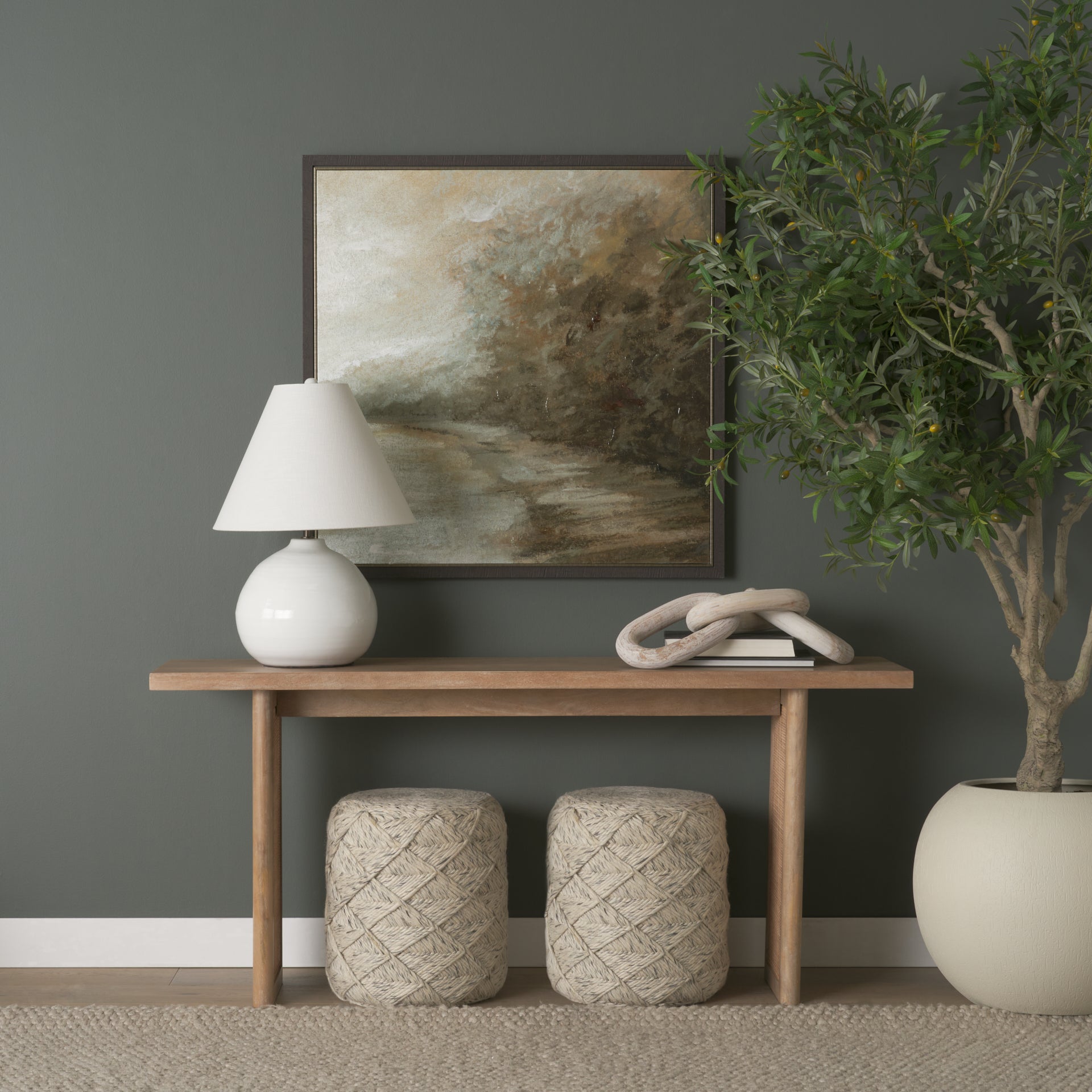 Mehdi White Ceramic Table Lamp