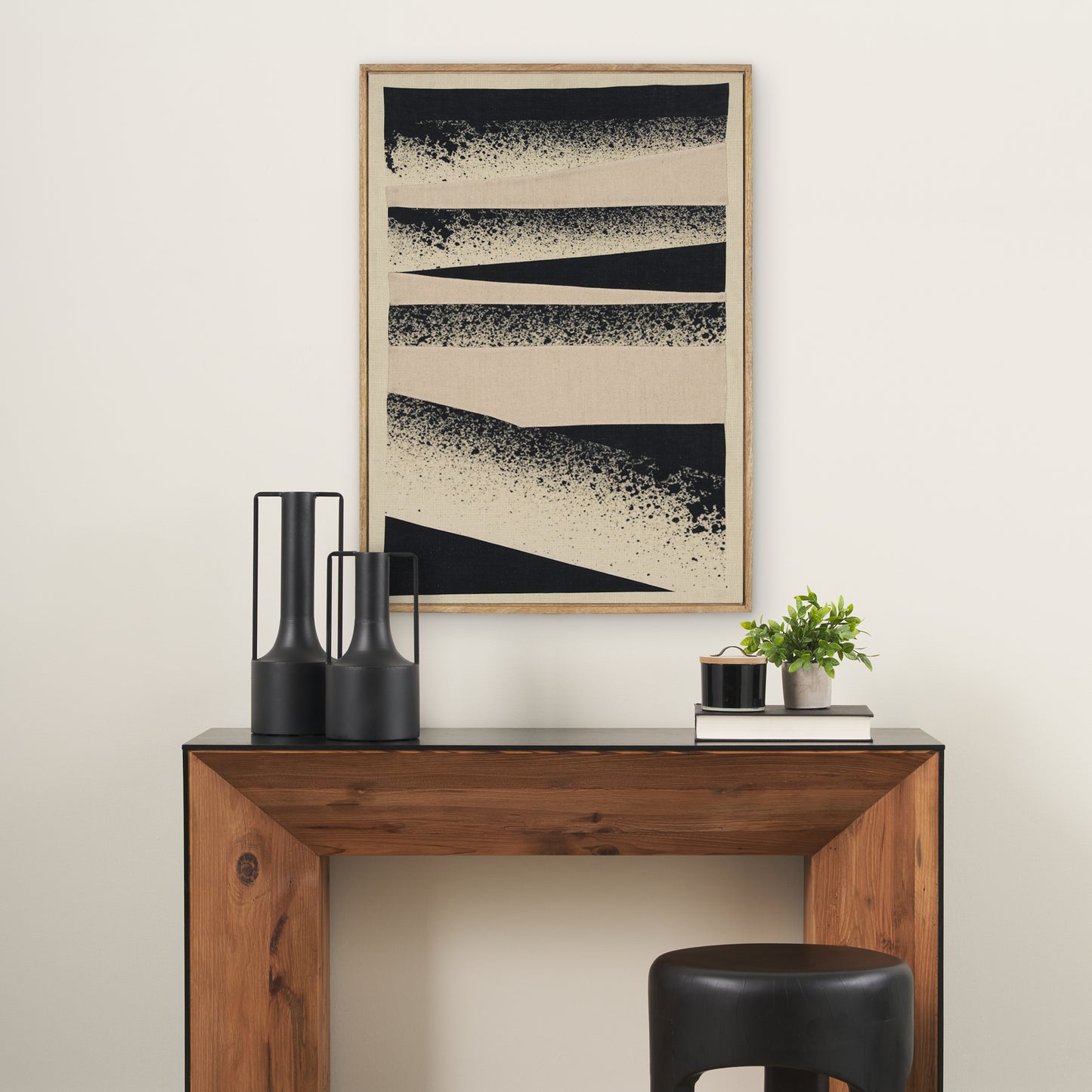 Revelin Small Fabric Collage Framed Linen Wall Art