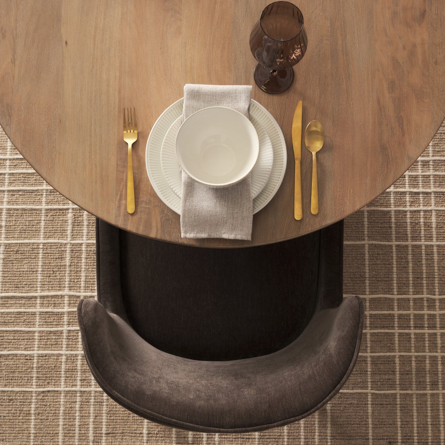 Isla Oval Dining Table w/Light Brown Wood Top & Arched Legs
