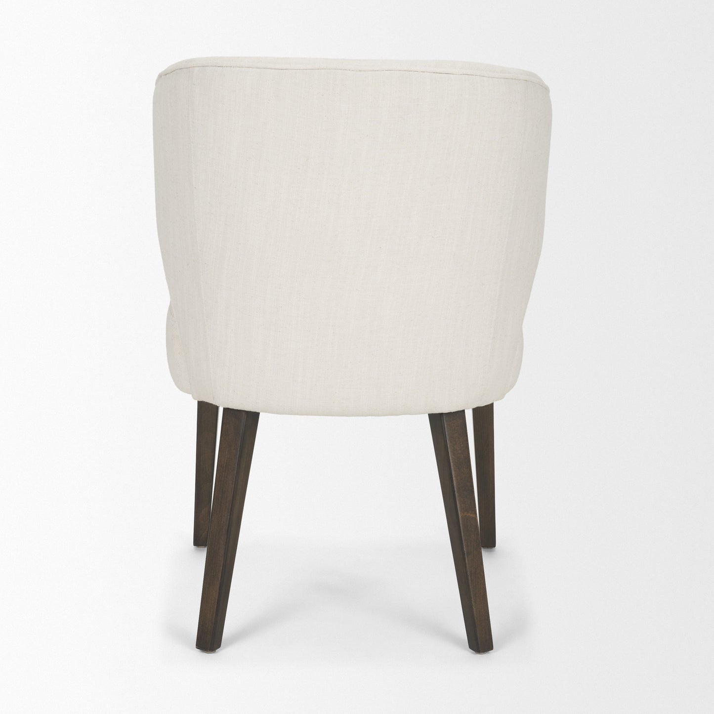 Niles 20" Seat Height Cream Fabric Seat W/ Dark Brown Wooden Legs Wingback Dining Chair