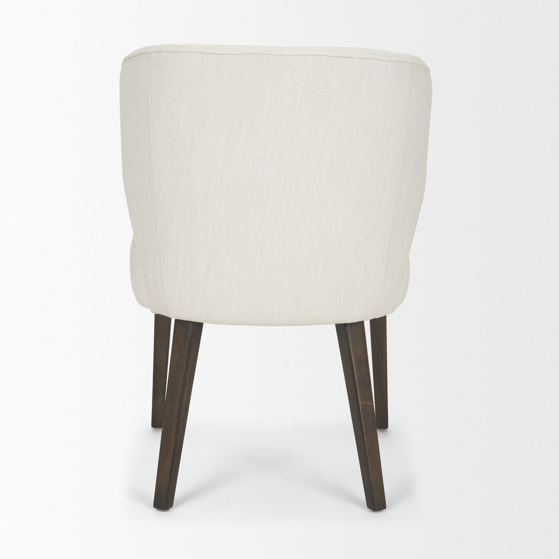 Niles 20" Seat Height Cream Fabric Seat W/ Dark Brown Wooden Legs Wingback Dining Chair