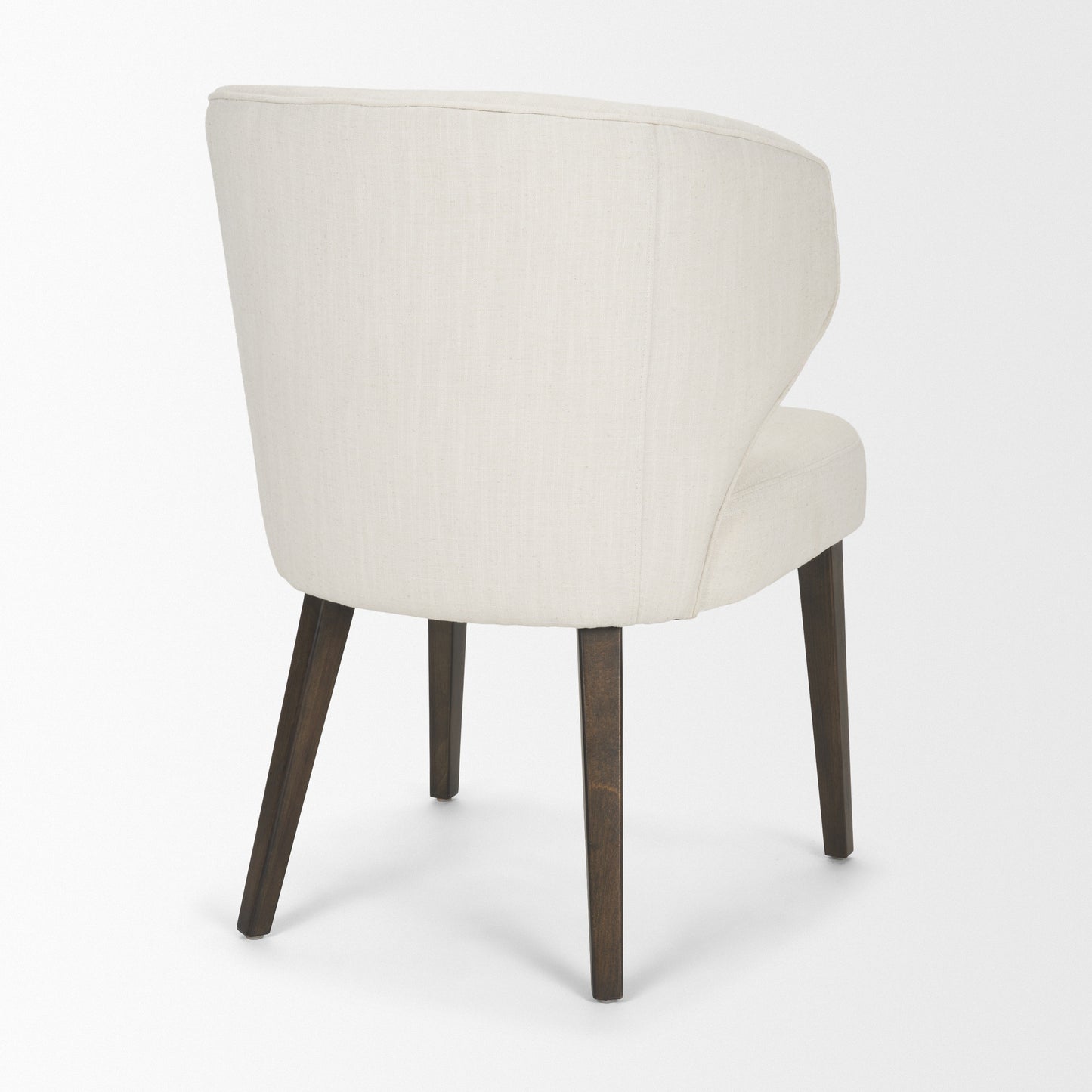Niles 20" Seat Height Cream Fabric Seat W/ Dark Brown Wooden Legs Wingback Dining Chair