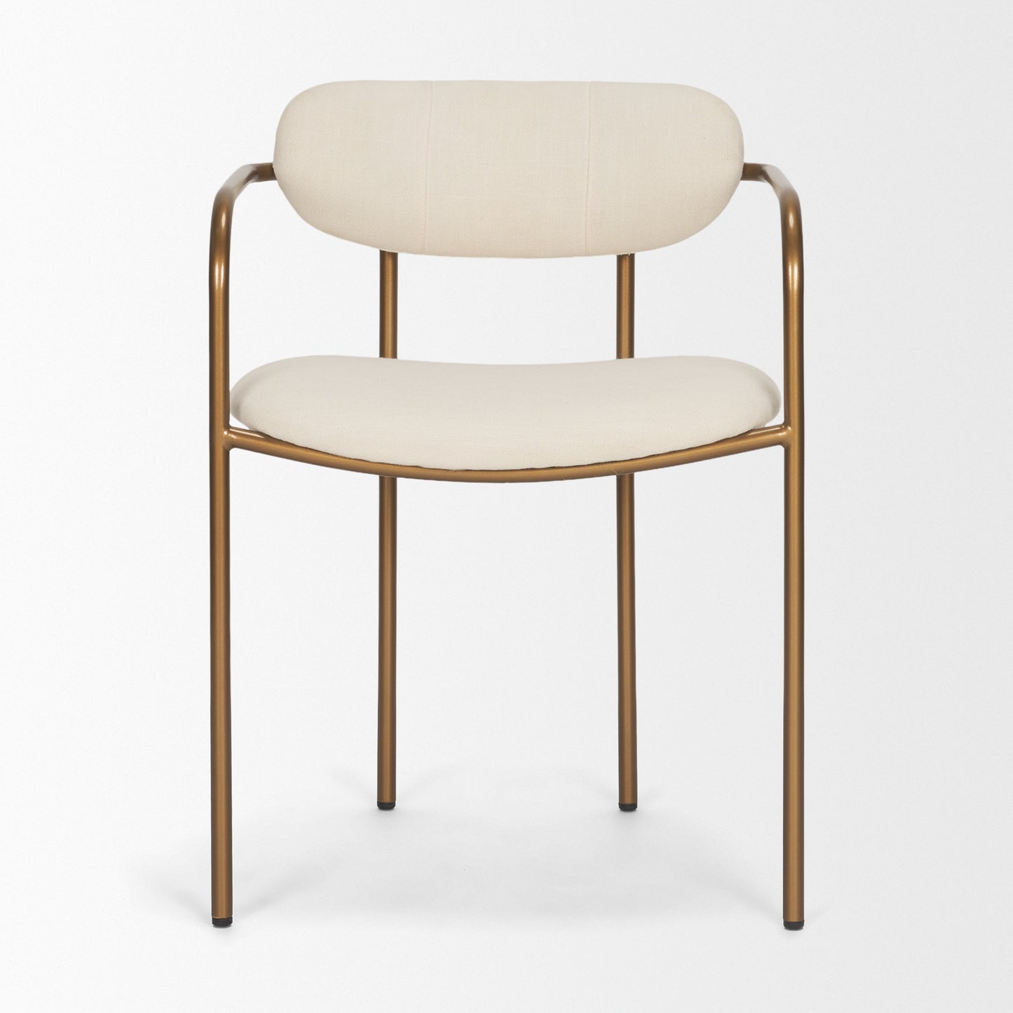 Parker I Cream Fabric Seat Gold Metal Frame Dining Chair