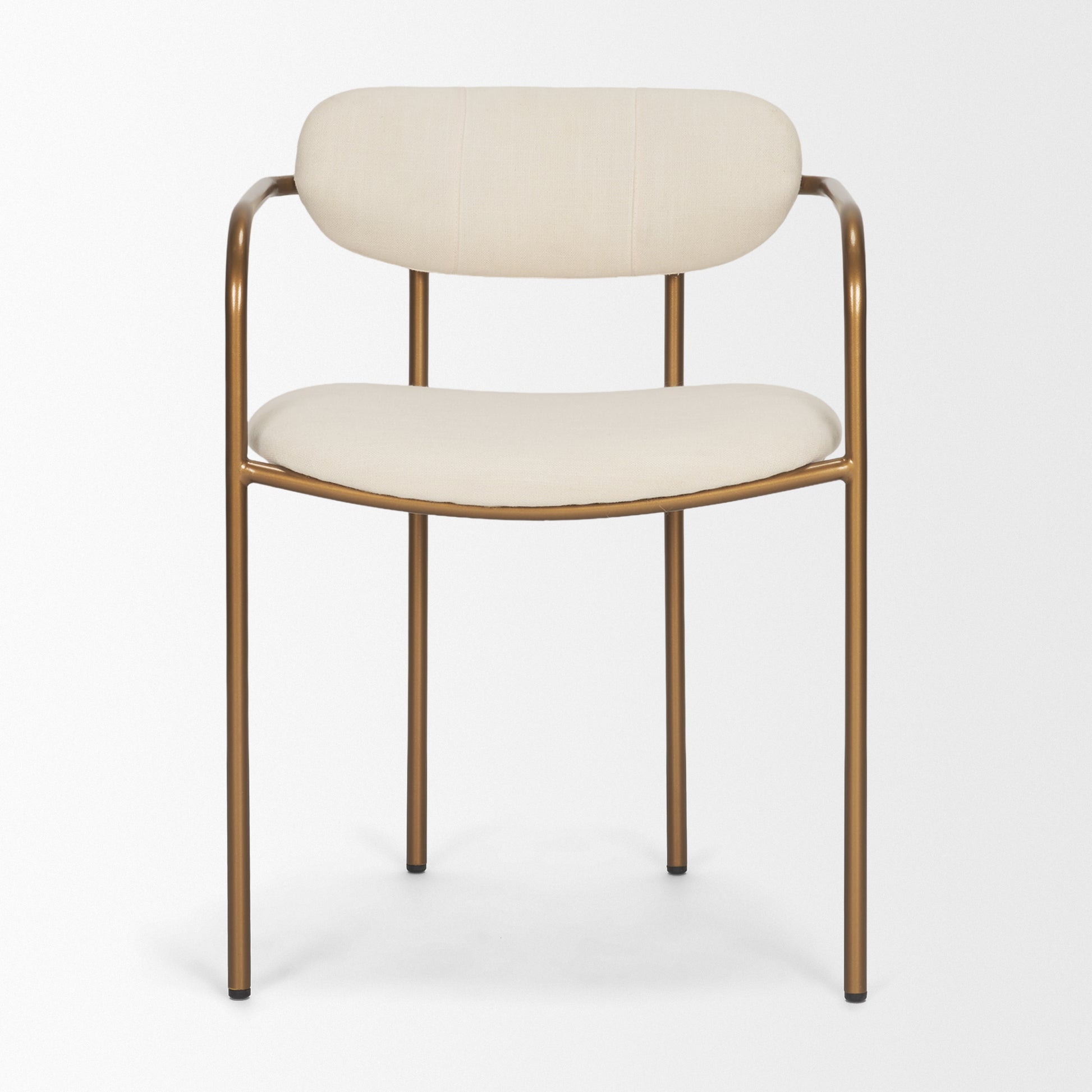 Parker I Cream Fabric Seat Gold Metal Frame Dining Chair