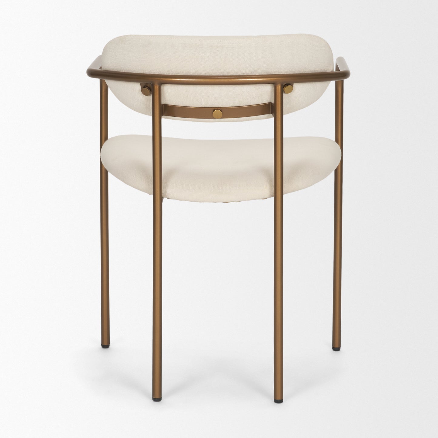 Parker I Cream Fabric Seat Gold Metal Frame Dining Chair