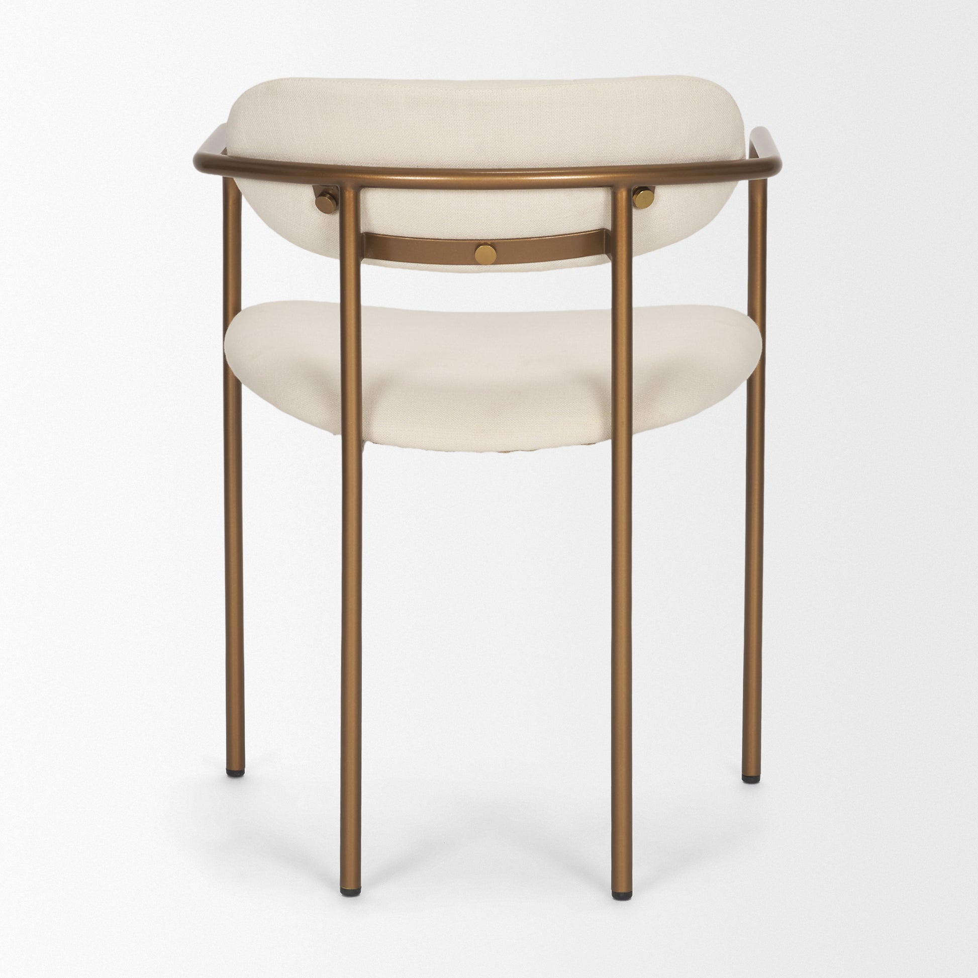 Parker I Cream Fabric Seat Gold Metal Frame Dining Chair