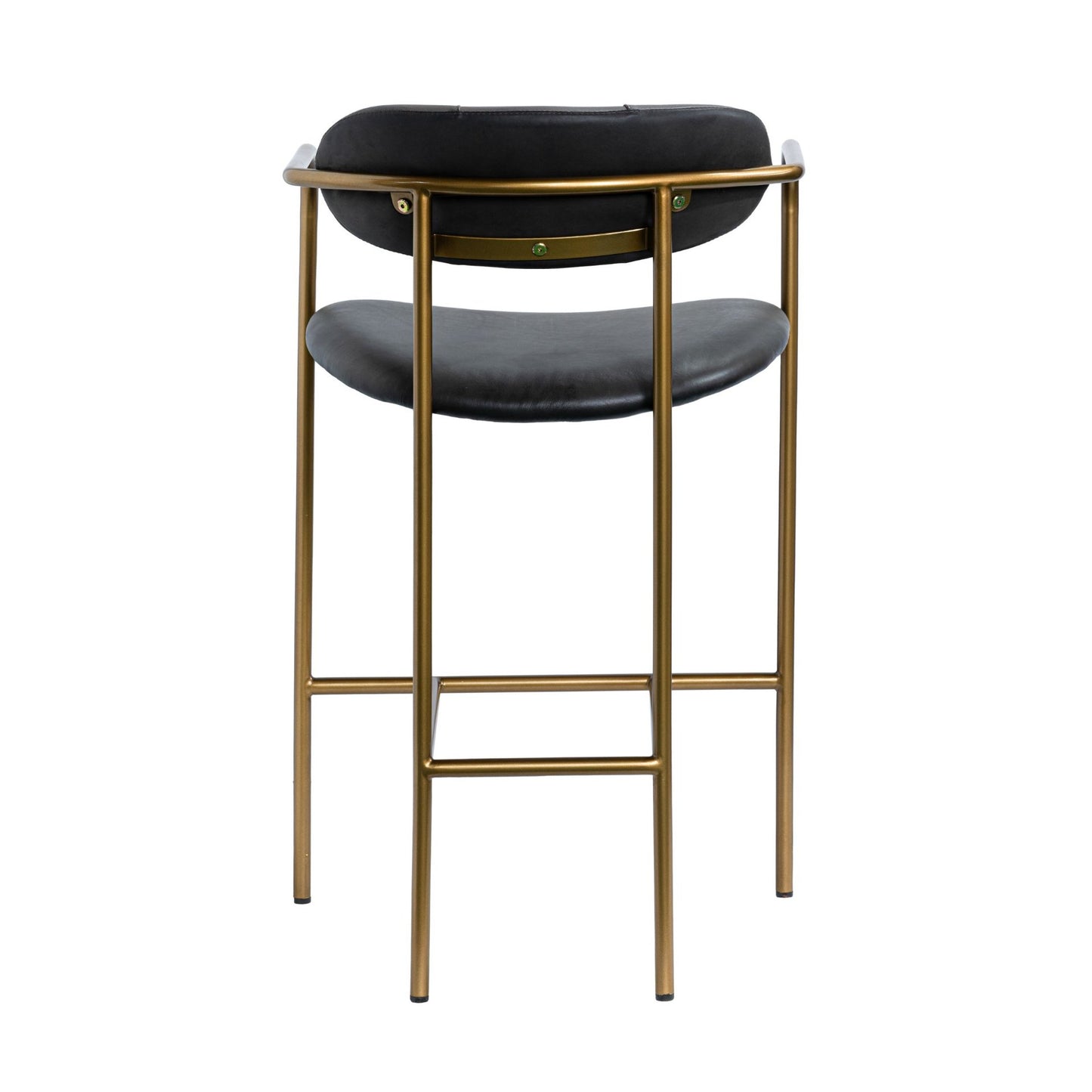 Parker Black Leather Seat Gold Metal Counter Stool