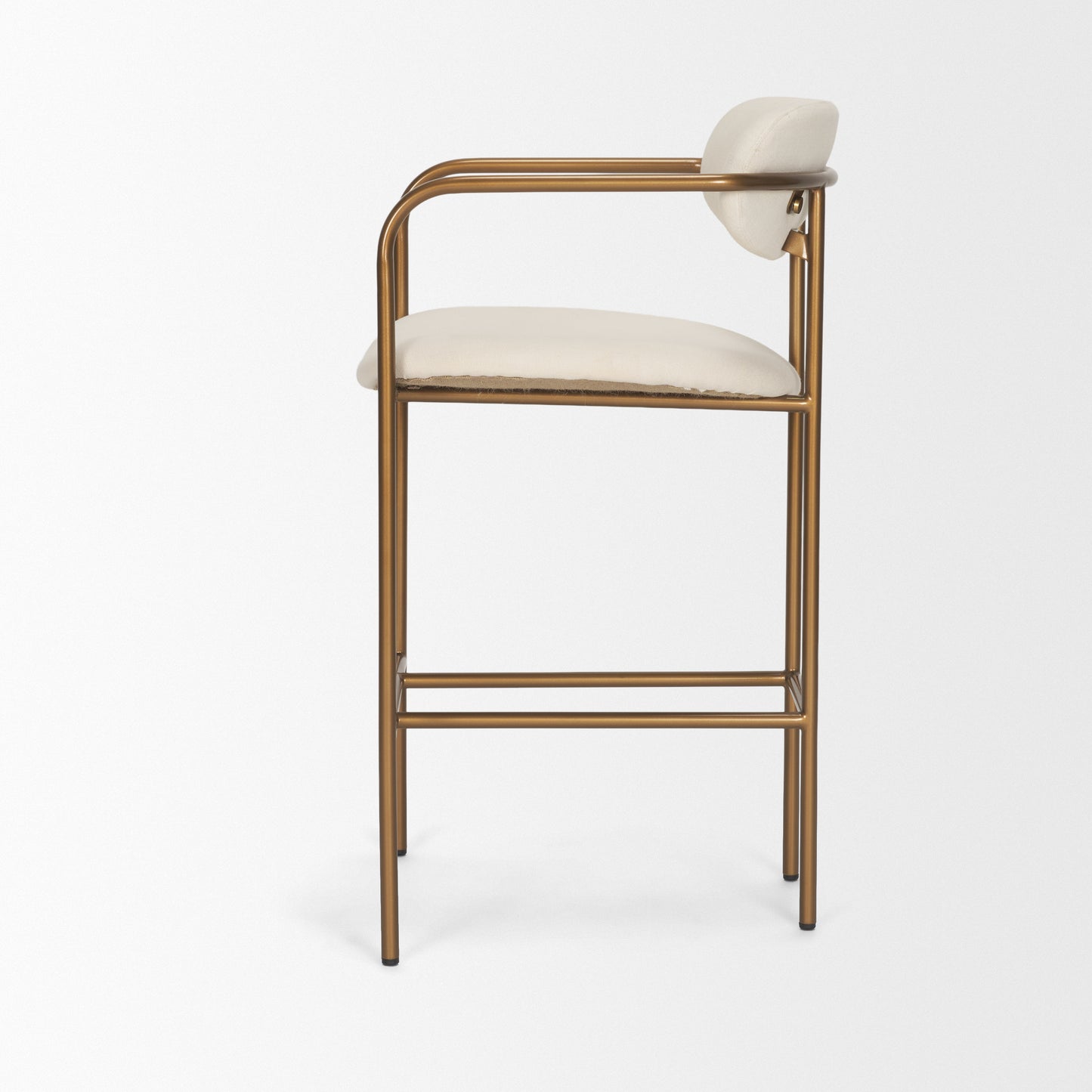 Parker Cream Fabric Seat Gold Metal Counter Stool