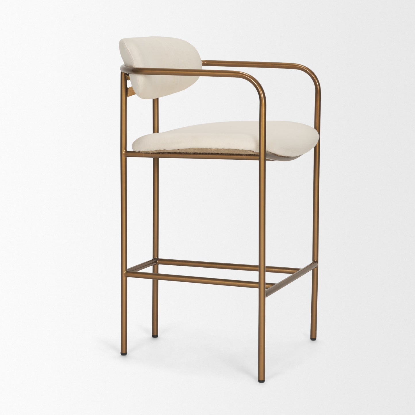 Parker Cream Fabric Seat Gold Metal Counter Stool