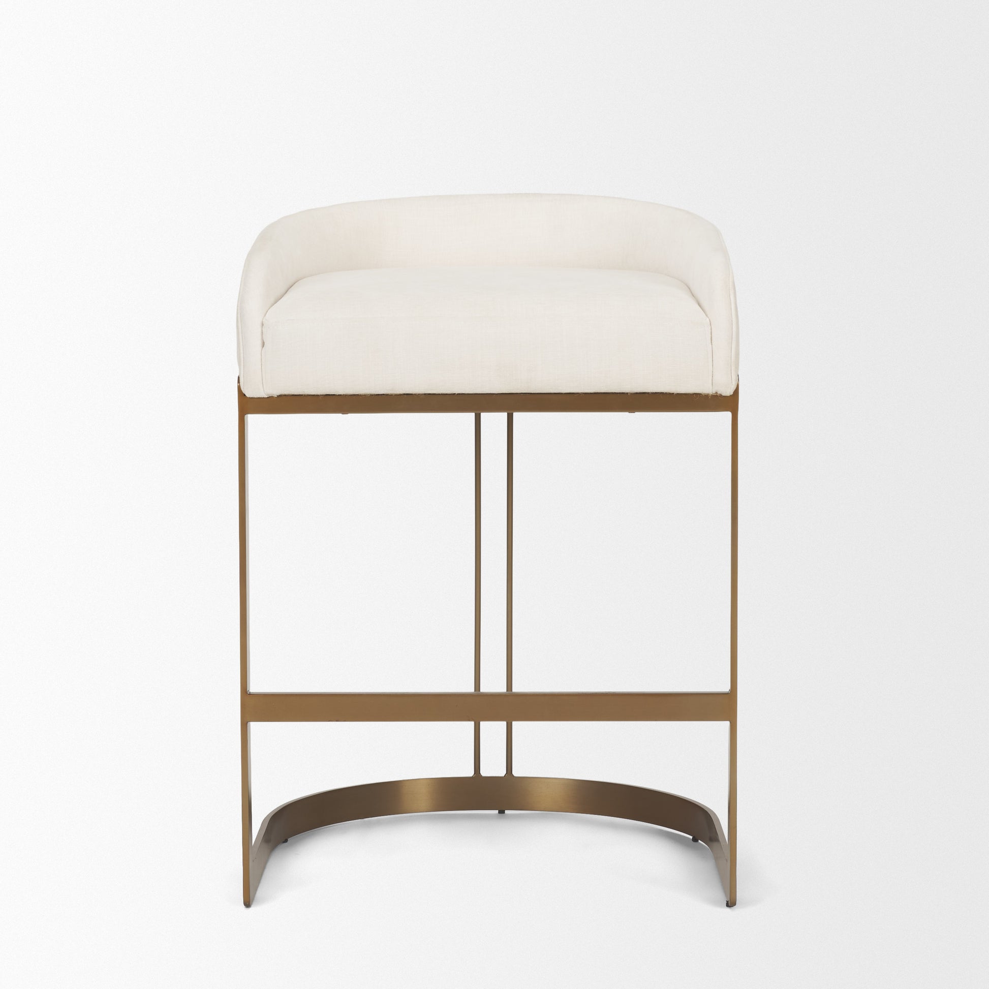 Hollyfield II Cream Fabric Seat W/ Gold Metal Base Counter Stool