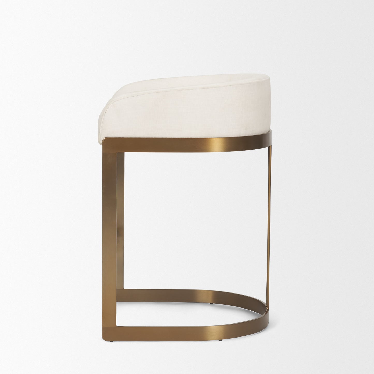 Hollyfield II Cream Fabric Seat W/ Gold Metal Base Counter Stool