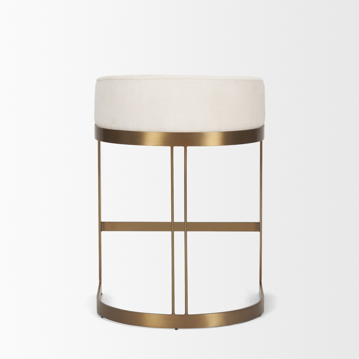 Hollyfield II Cream Fabric Seat W/ Gold Metal Base Counter Stool