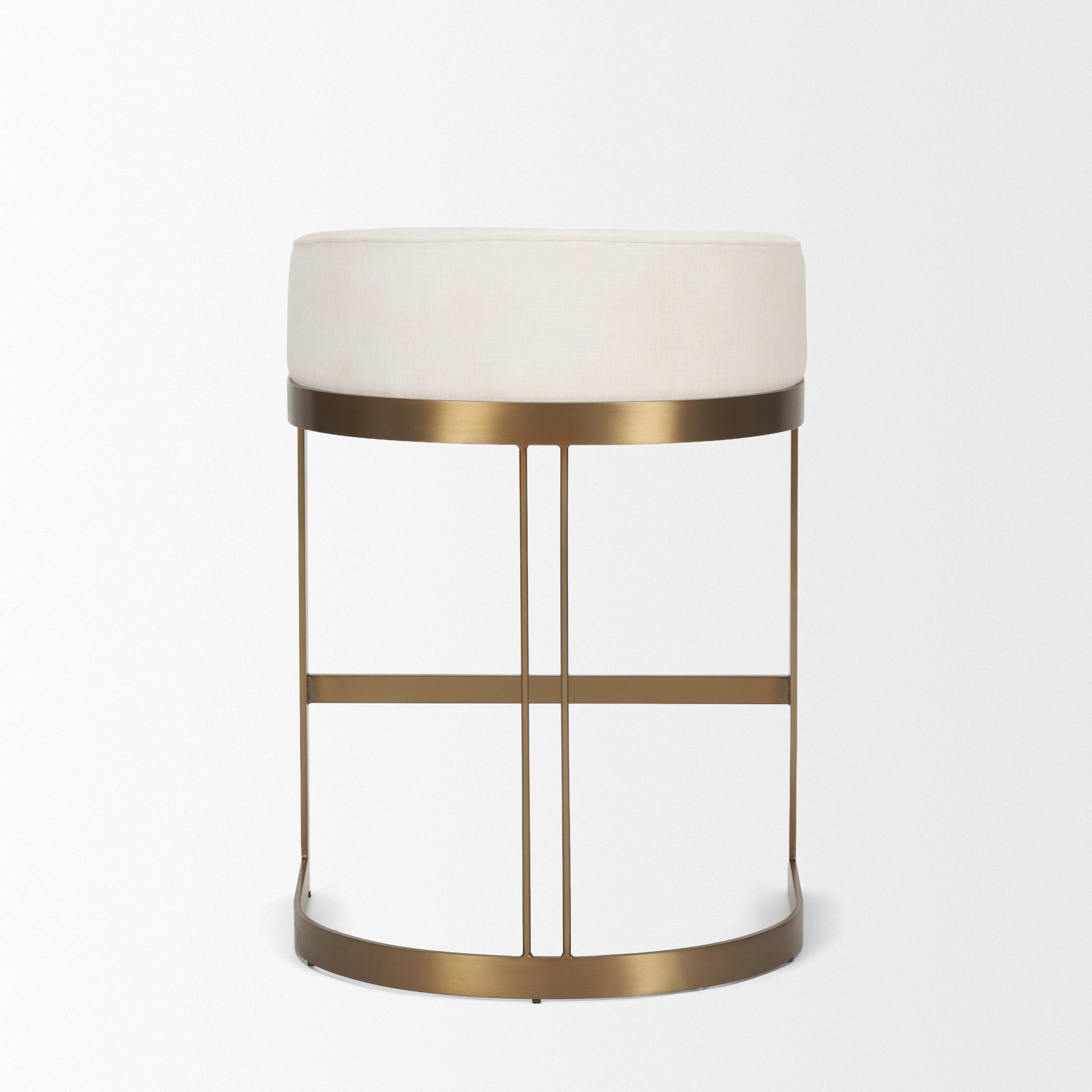Hollyfield II Cream Fabric Seat W/ Gold Metal Base Counter Stool