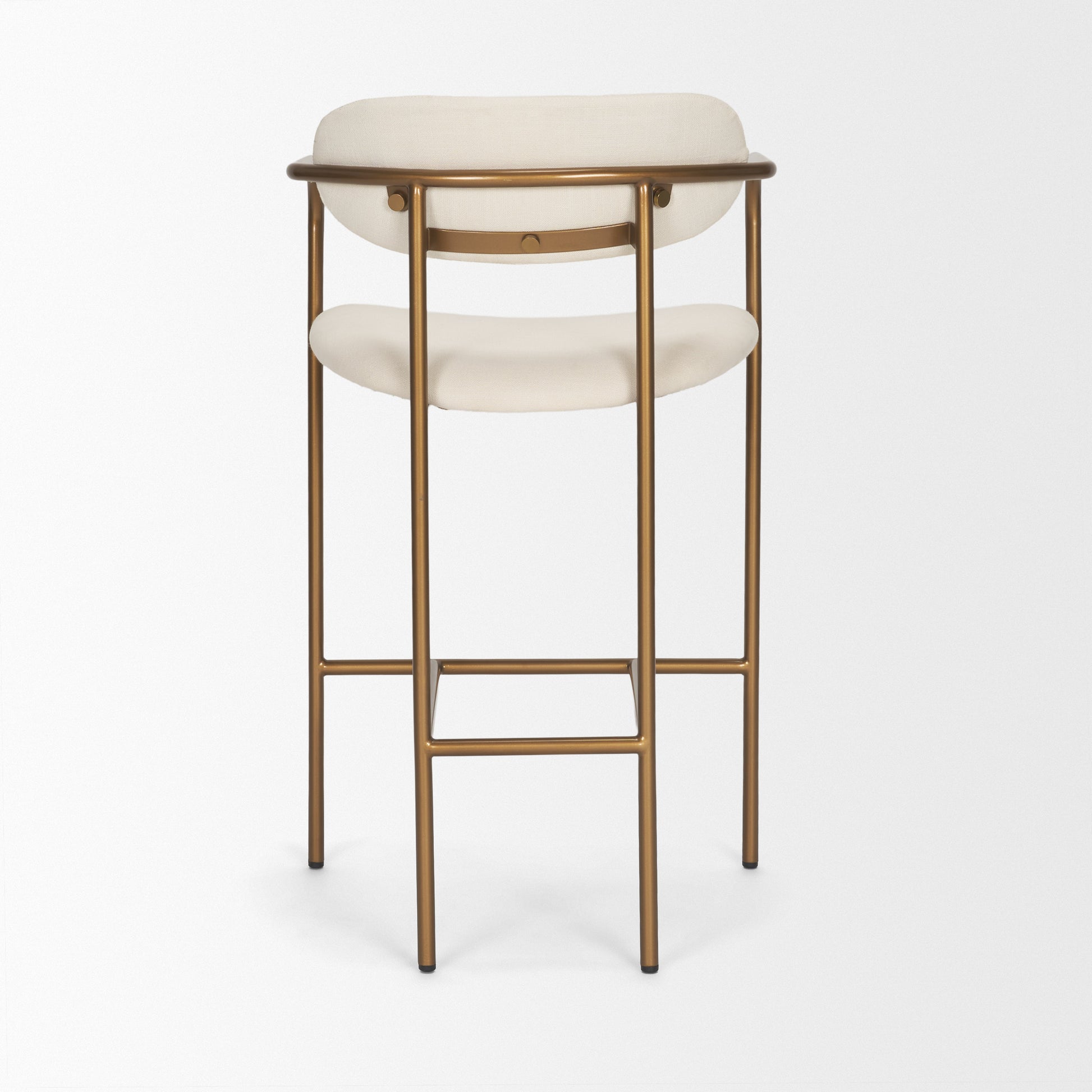 Parker Cream Fabric Seat Gold Metal Counter Stool