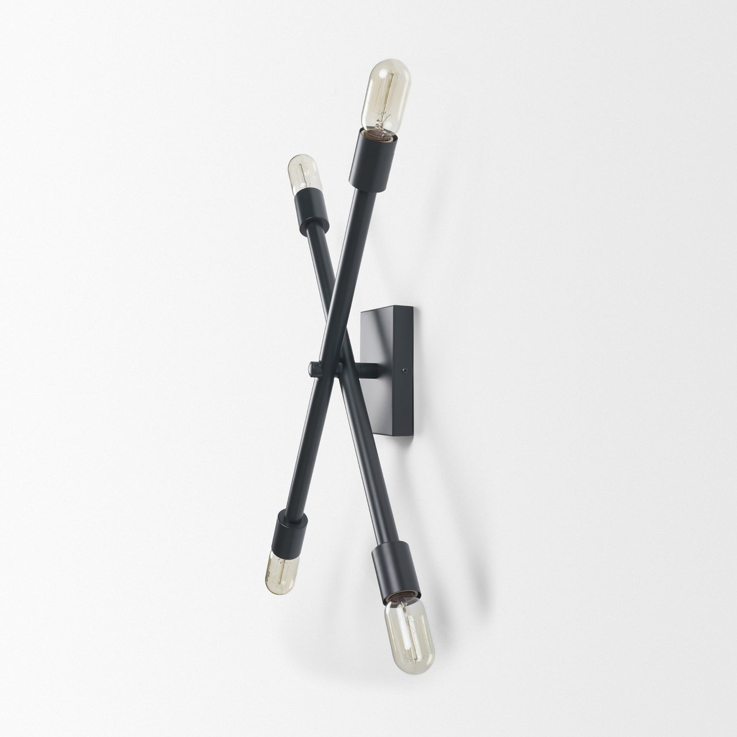 Xendi 4x25 Black Toned Metal Sputnik Wall Sconce