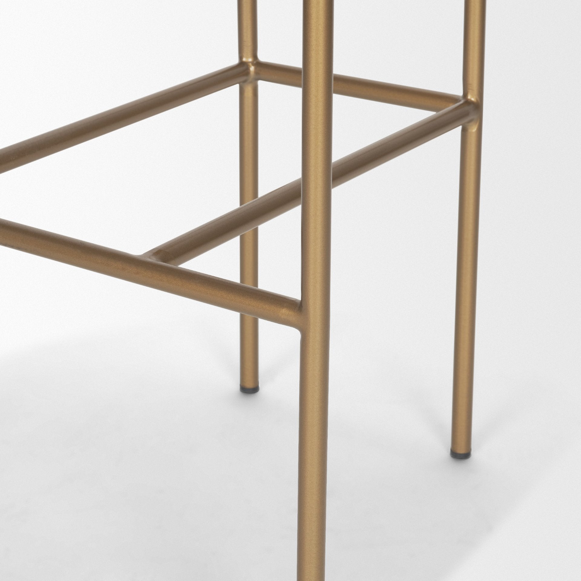 Parker 30" Seat Height Cream Fabric Seat Gold Metal Bar Stool