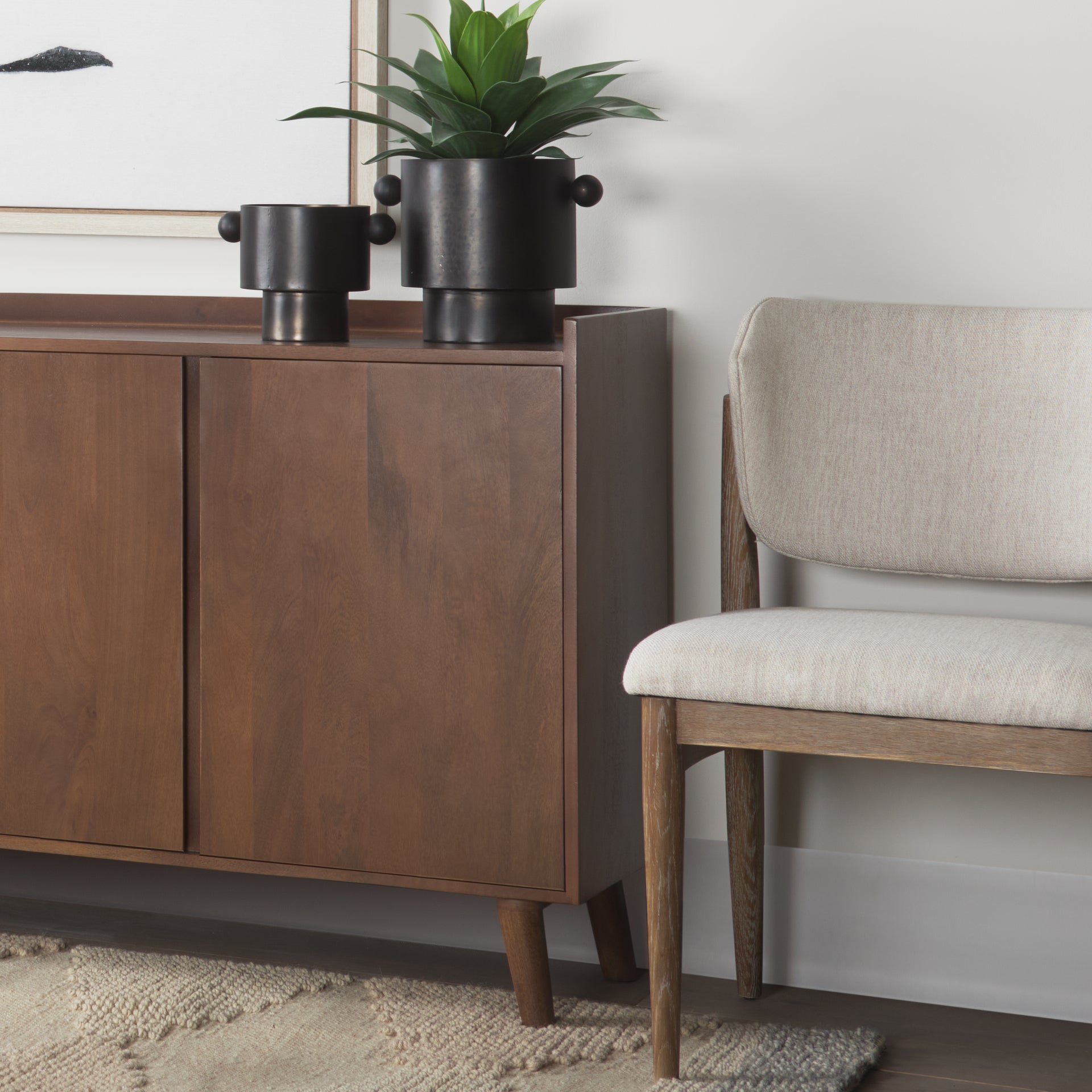 Lillie 36.0L x 16.0W x 32.0H Medium Brown Wood 2 Door Tray Top Accent Cabinet