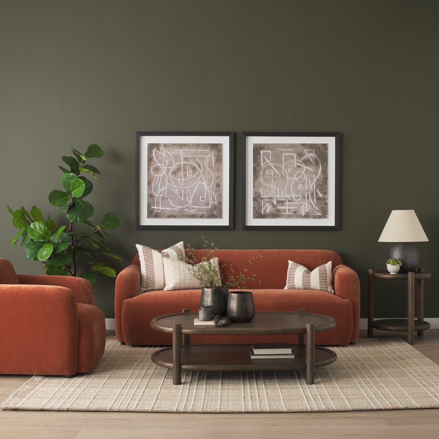 Romi Dark Brown Wood w/ Bottom Shelf Round Accent Table