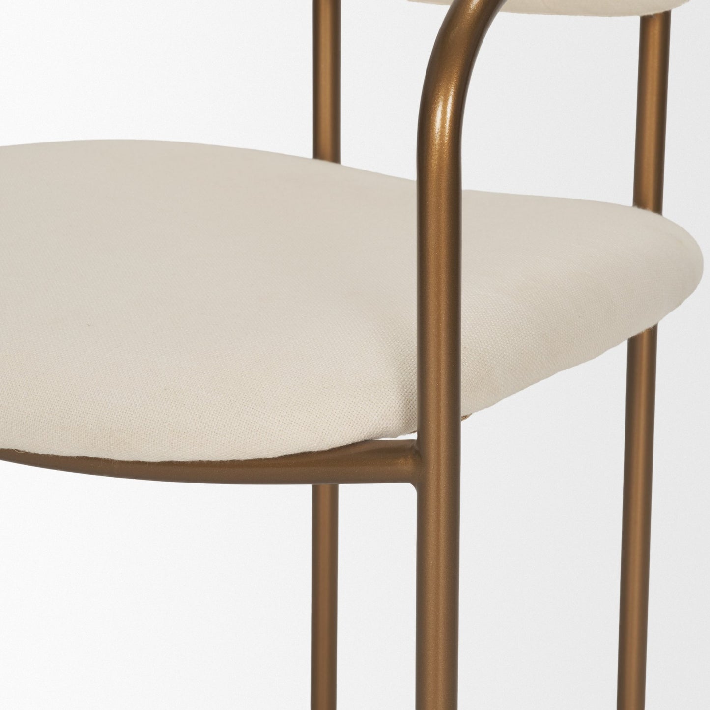 Parker I Cream Fabric Seat Gold Metal Frame Dining Chair