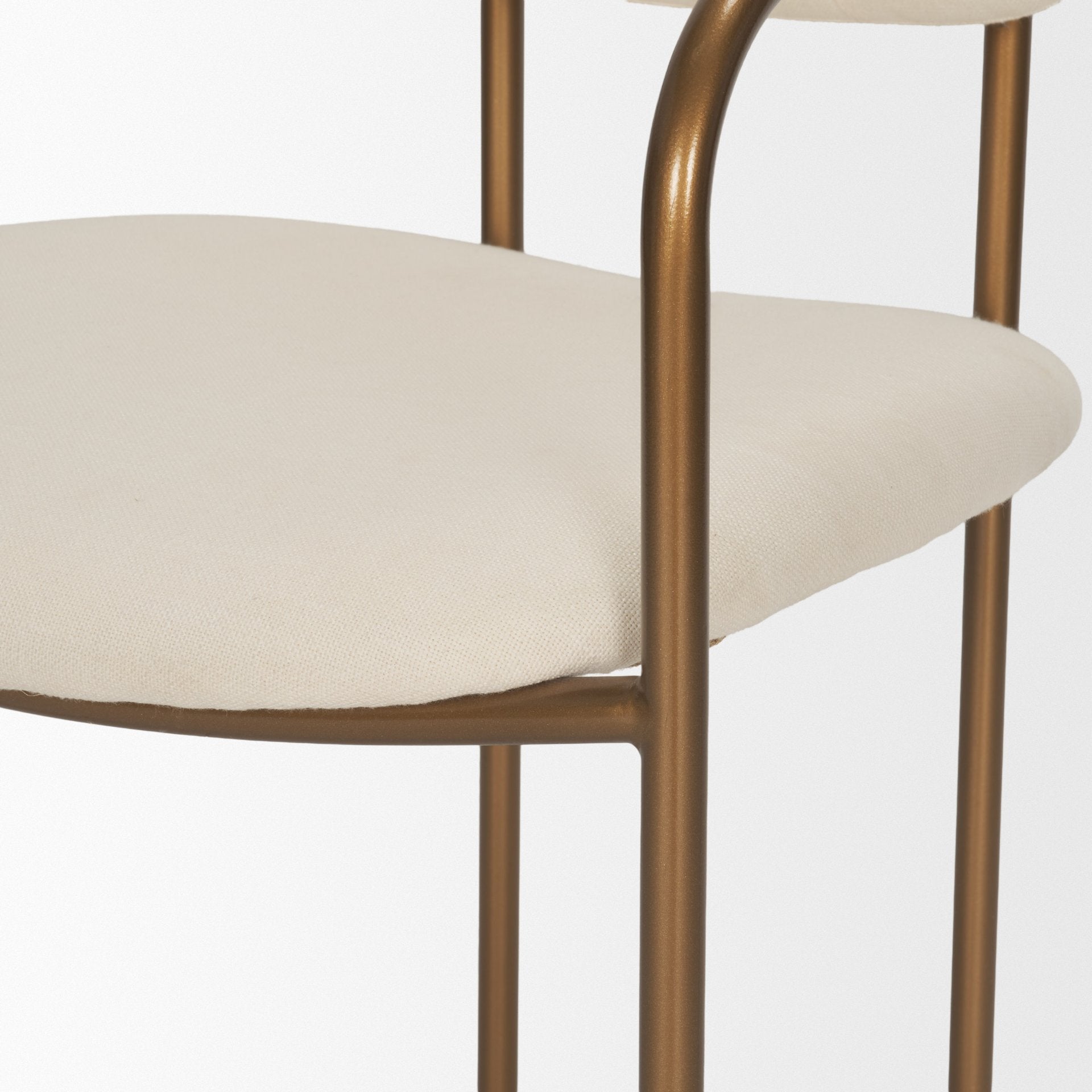 Parker I Cream Fabric Seat Gold Metal Frame Dining Chair