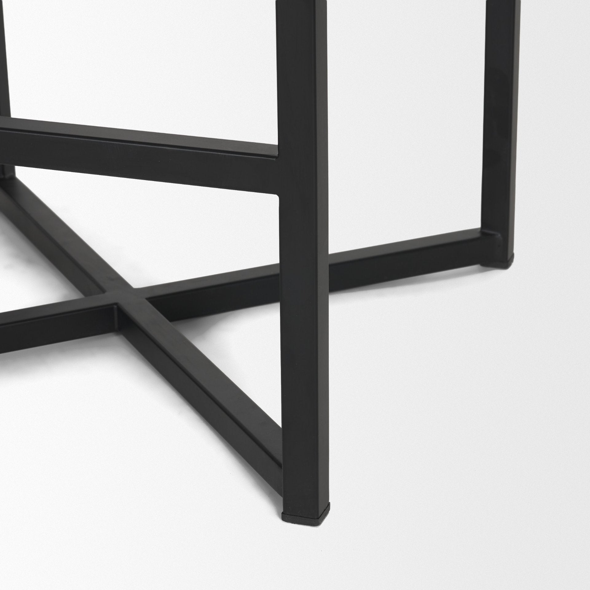 Frodo 26.5H Seat Height White Fabric Seat Black Metal Base Stool