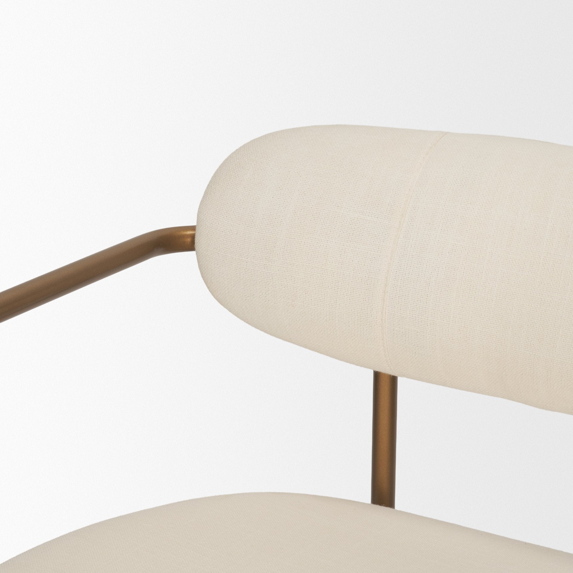 Parker Cream Fabric Seat Gold Metal Counter Stool