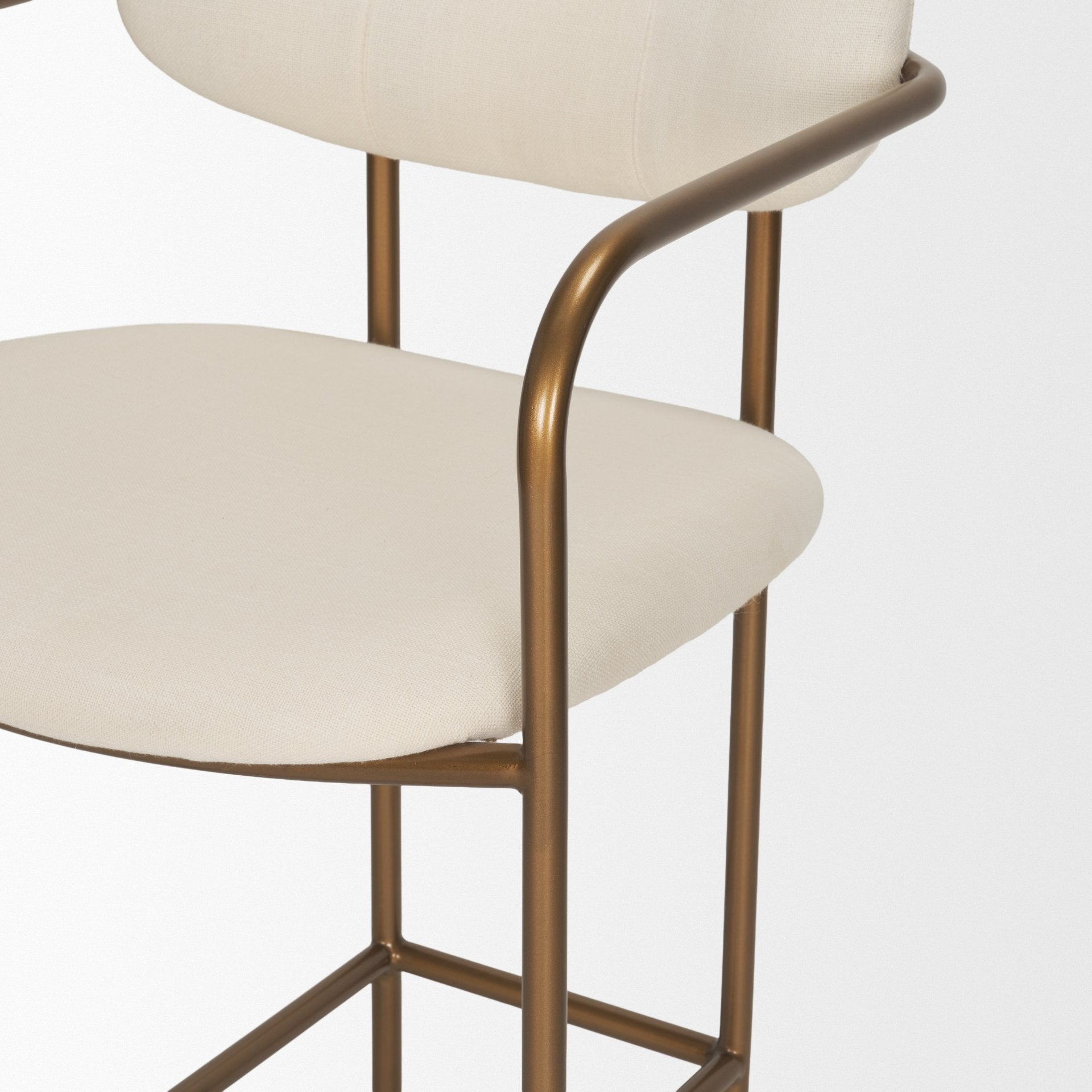 Parker Cream Fabric Seat Gold Metal Counter Stool