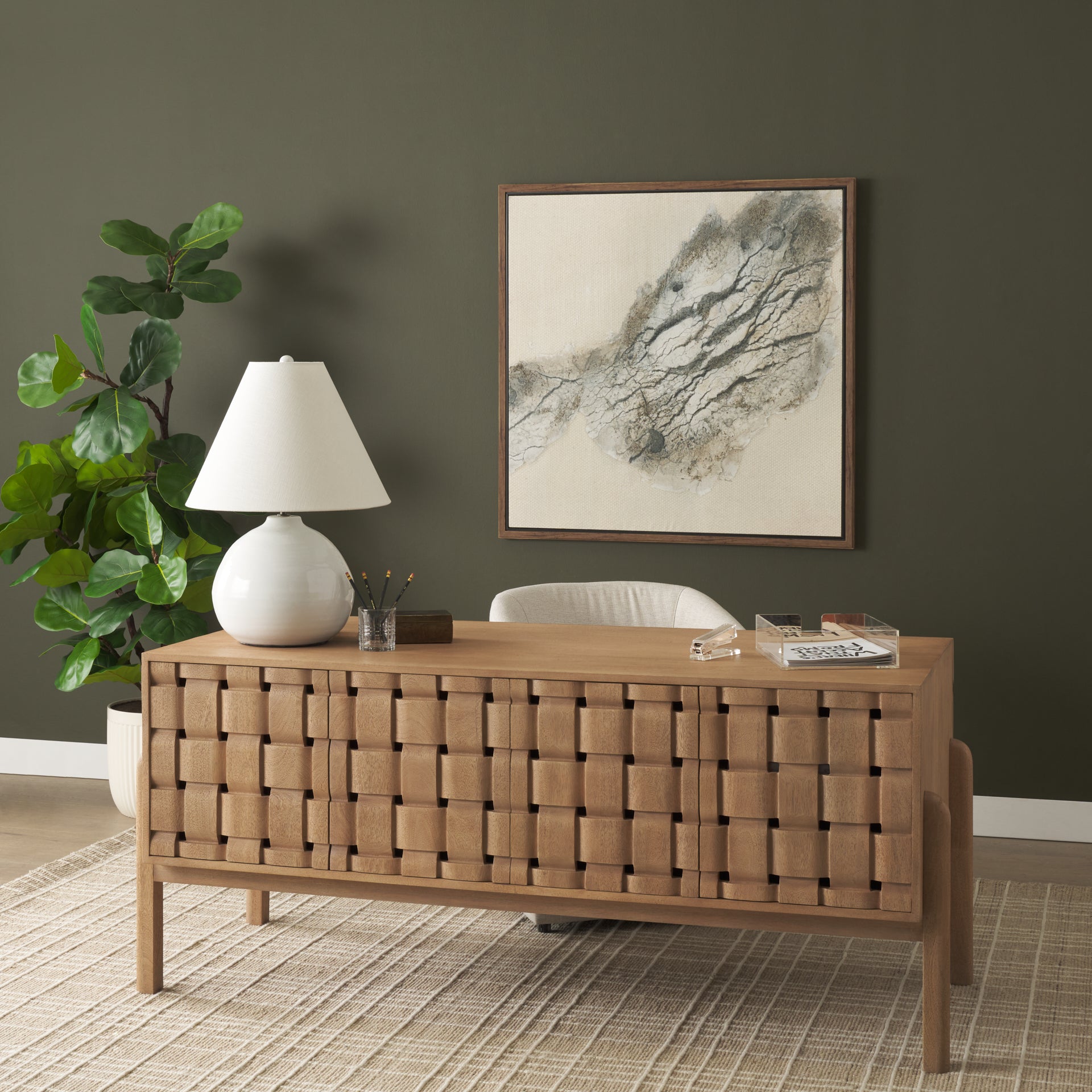 Mehdi White Ceramic Table Lamp