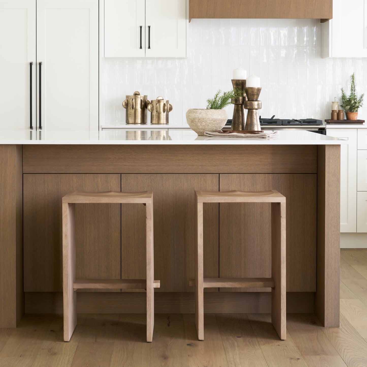 Aida 26" Seat Height Light Brown Wood Counter Stool