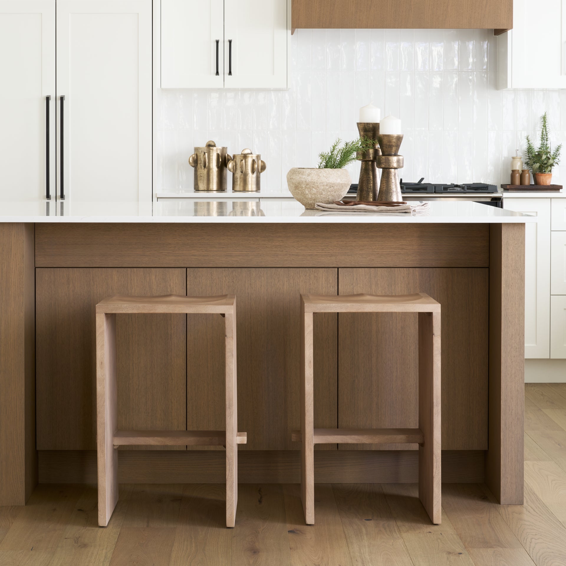 Aida 26" Seat Height Light Brown Wood Counter Stool