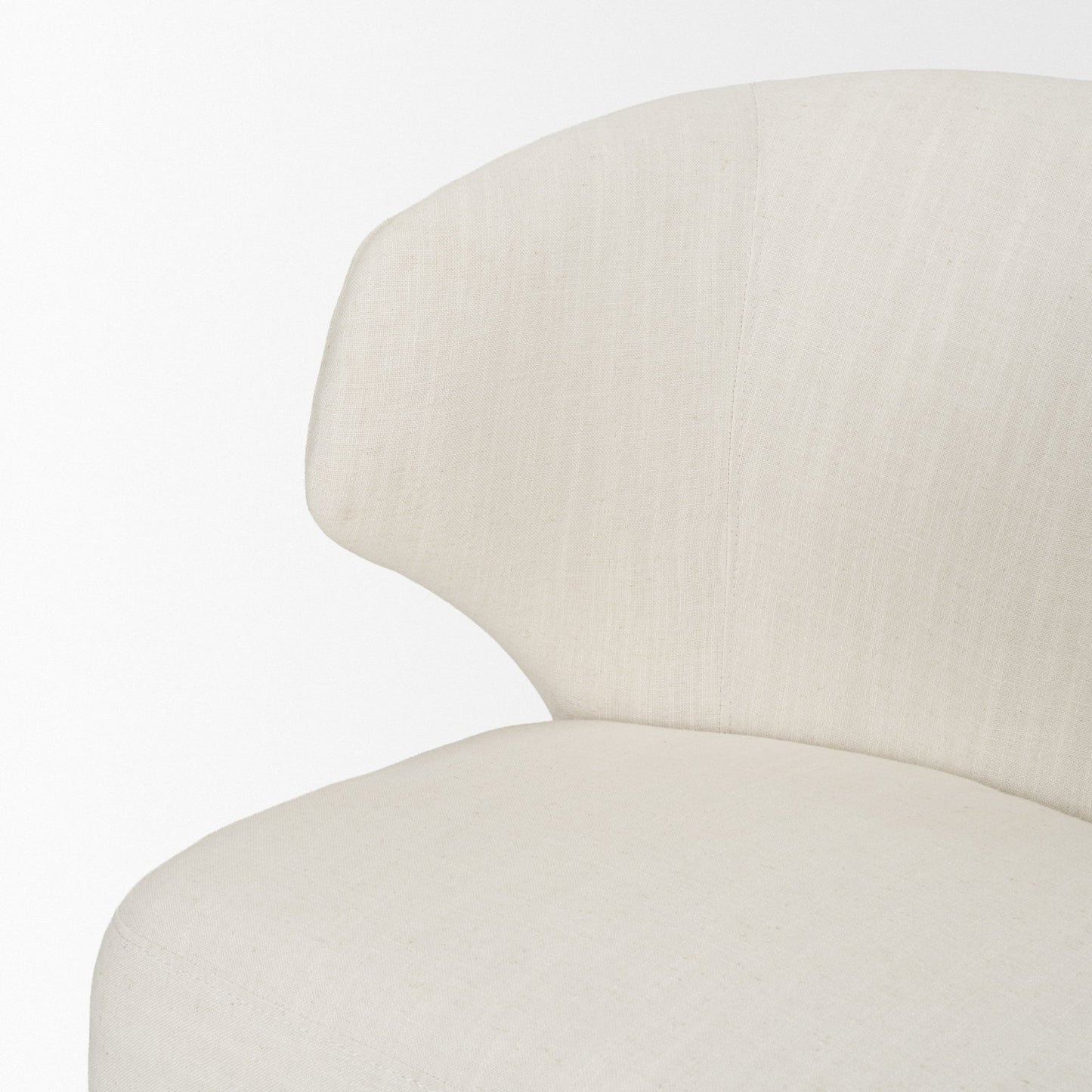 Niles 20" Seat Height Cream Fabric Seat W/ Dark Brown Wooden Legs Wingback Dining Chair