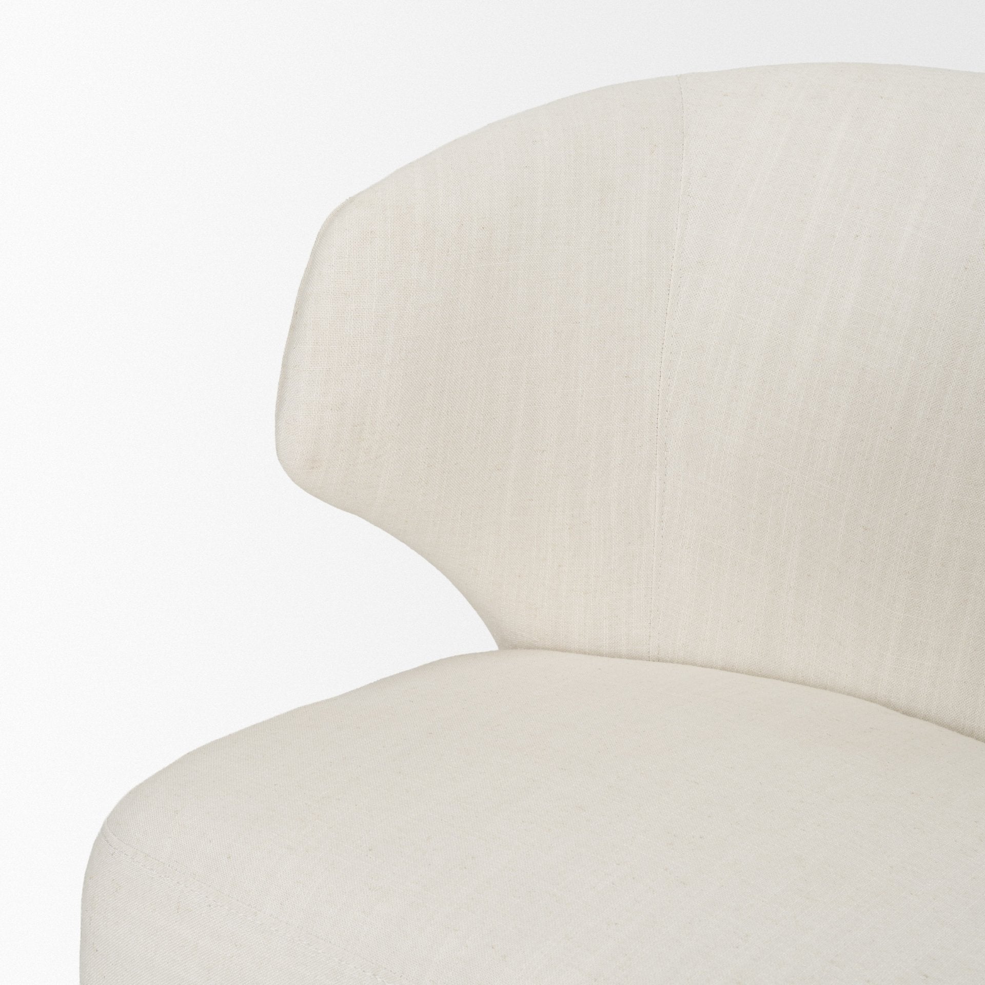 Niles 20" Seat Height Cream Fabric Seat W/ Dark Brown Wooden Legs Wingback Dining Chair