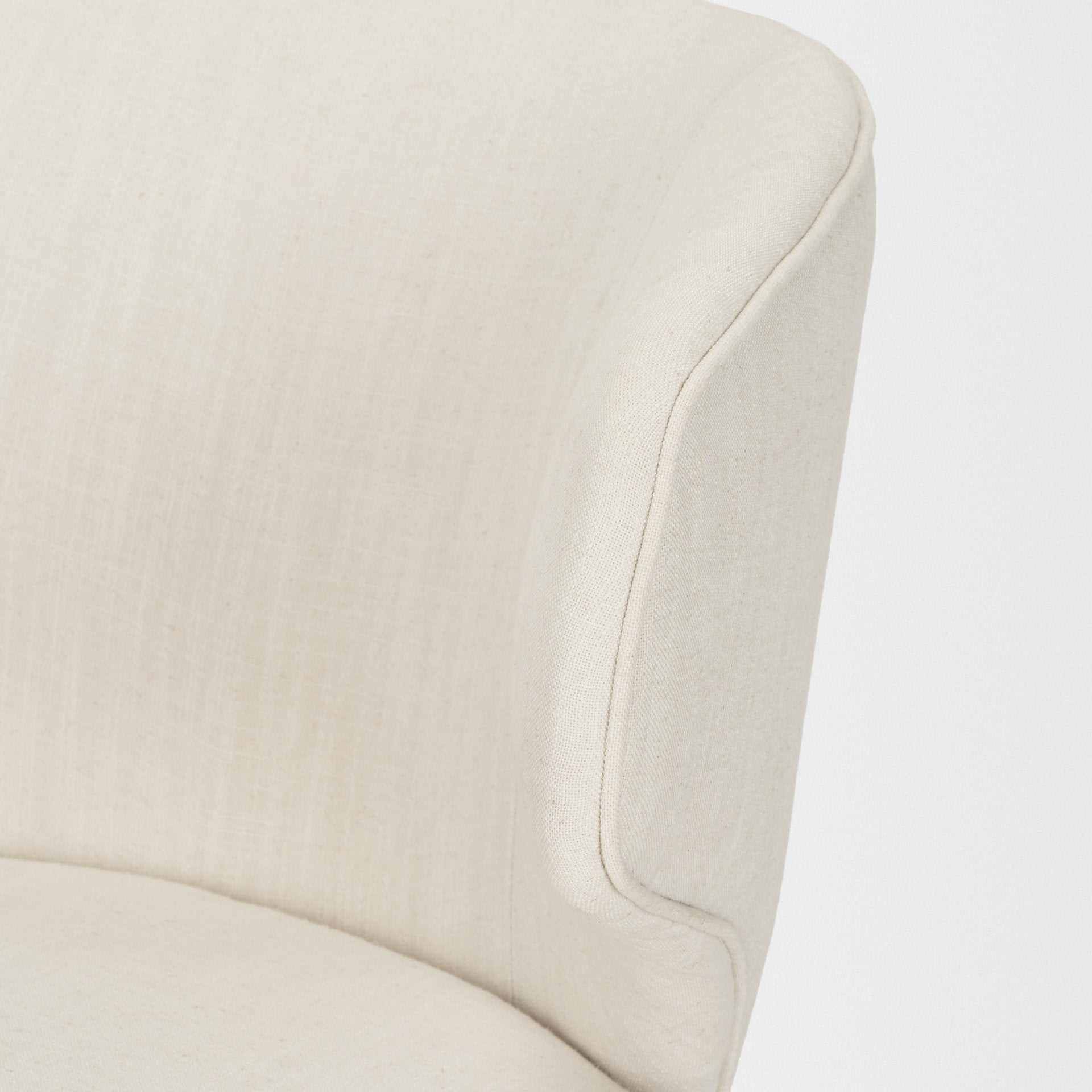 Niles 20" Seat Height Cream Fabric Seat W/ Dark Brown Wooden Legs Wingback Dining Chair