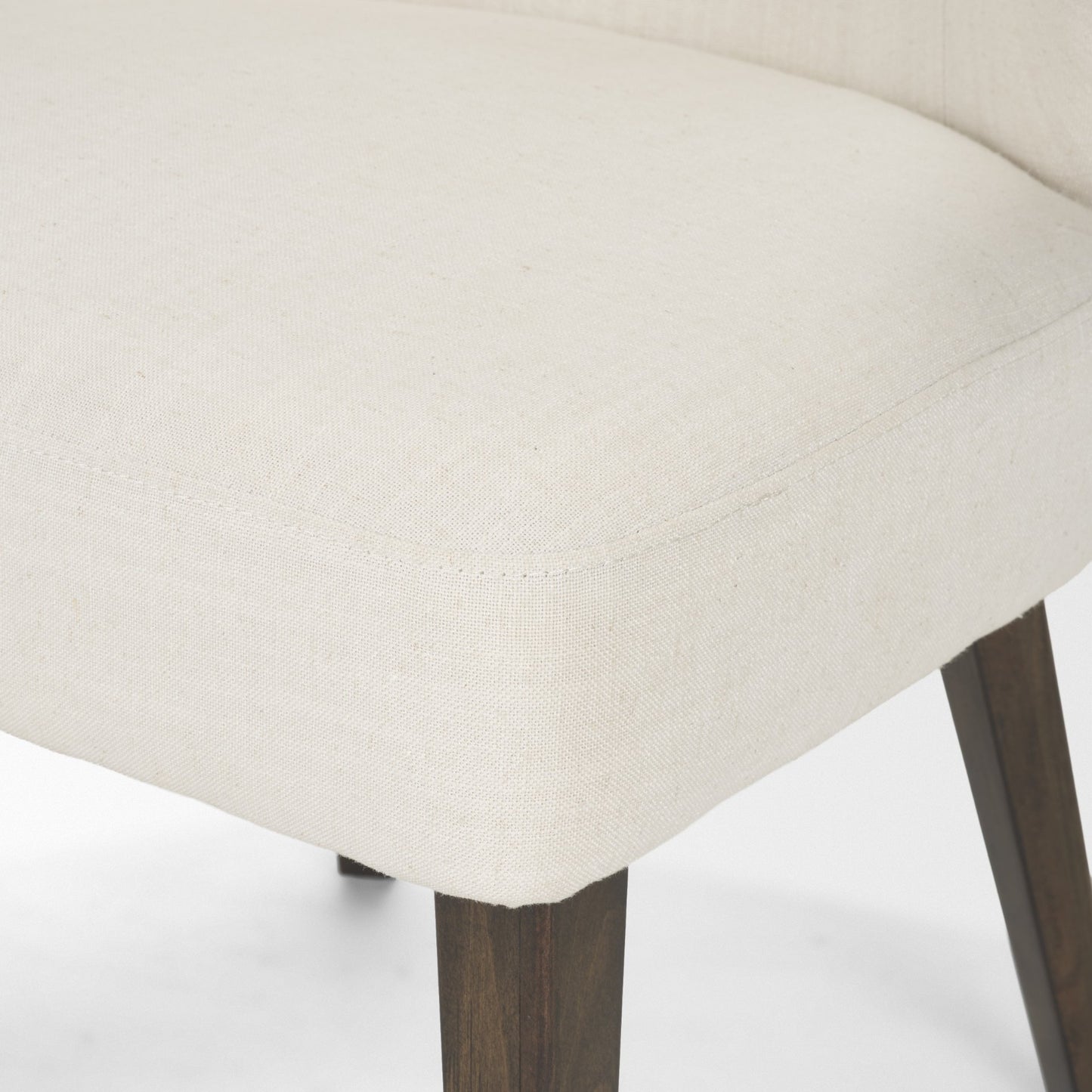 Niles 20" Seat Height Cream Fabric Seat W/ Dark Brown Wooden Legs Wingback Dining Chair
