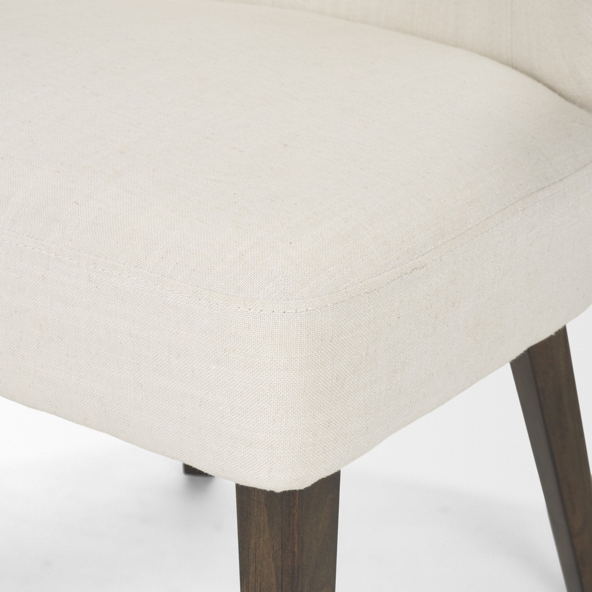 Niles 20" Seat Height Cream Fabric Seat W/ Dark Brown Wooden Legs Wingback Dining Chair