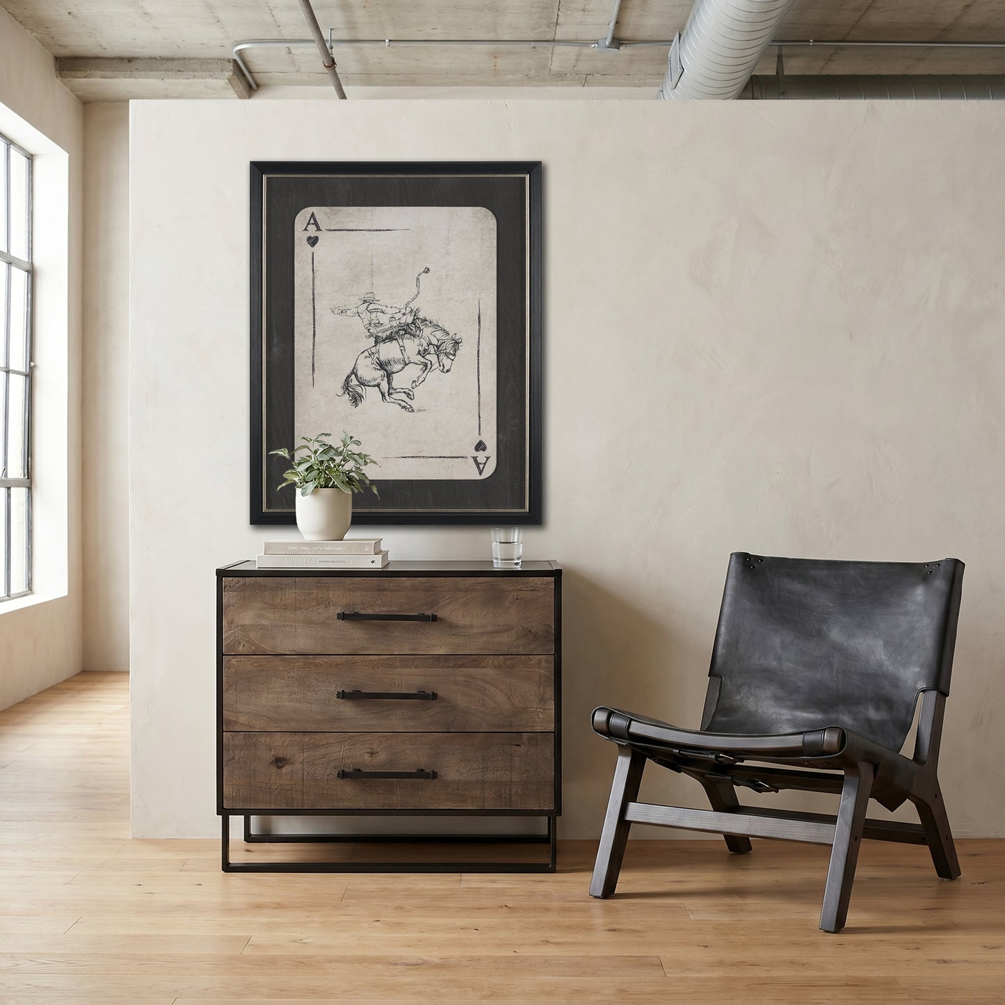 Alvin 34.5L x 21.5W x 30.0H Wood W/Metal Framing Accent Cabinet