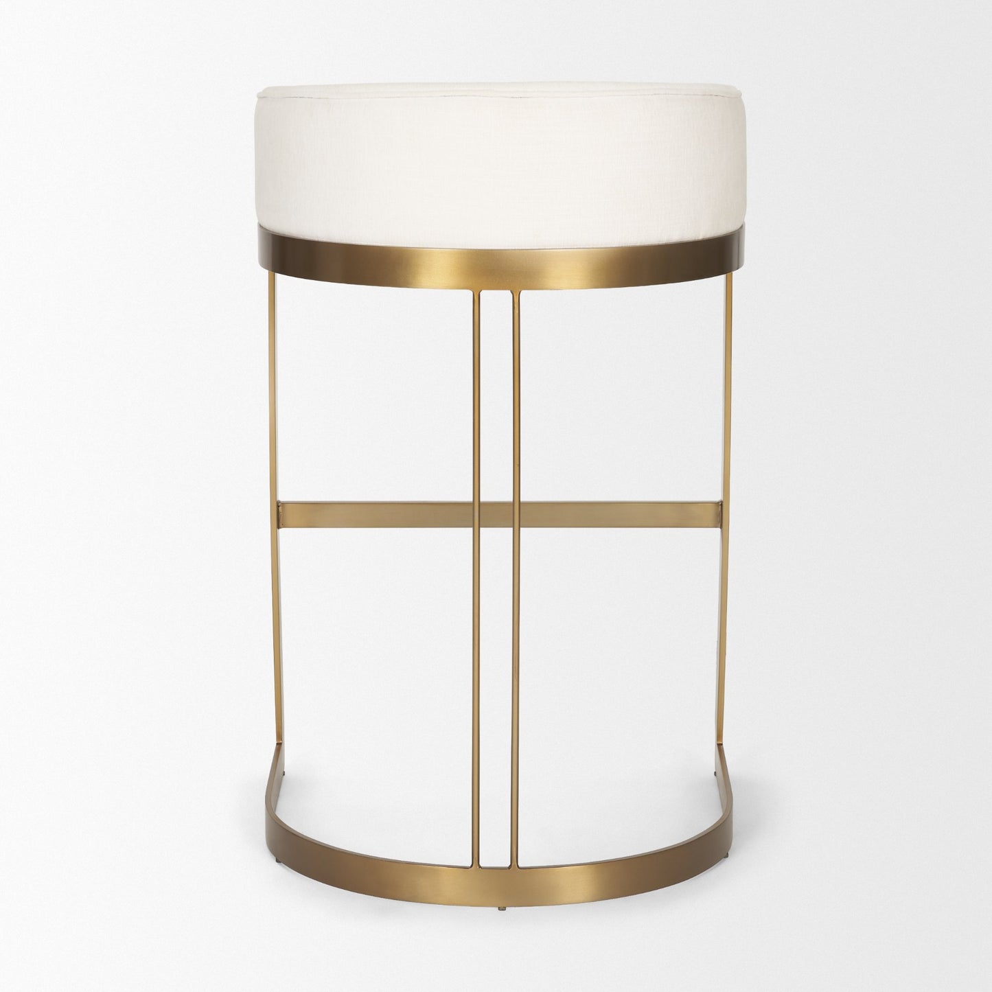 Hollyfield Cream Fabric Seat W/ Gold Metal Base Bar Stool