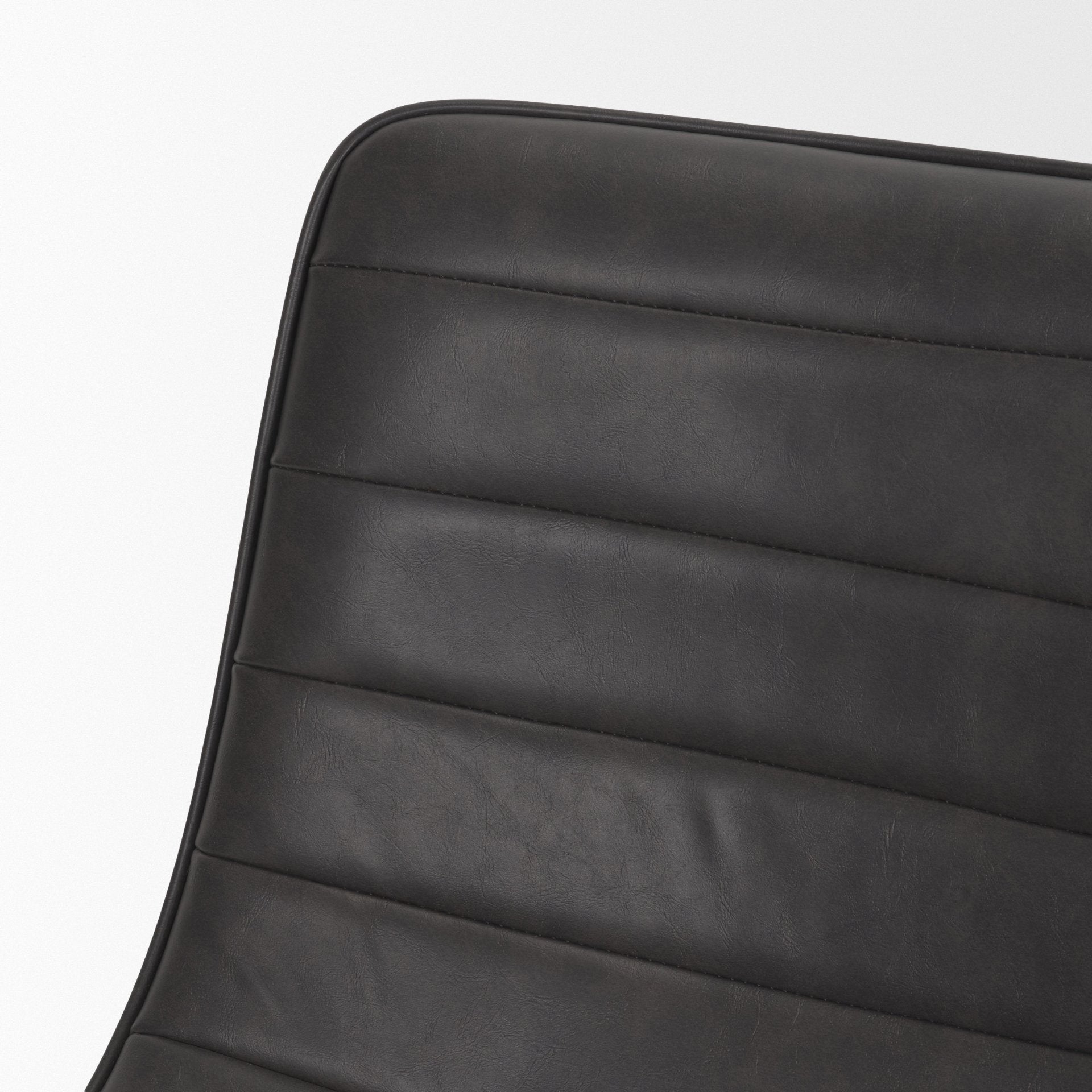 Thornton I Dark Brown Faux-Leather Seat Black Iron Frame Dining Chair